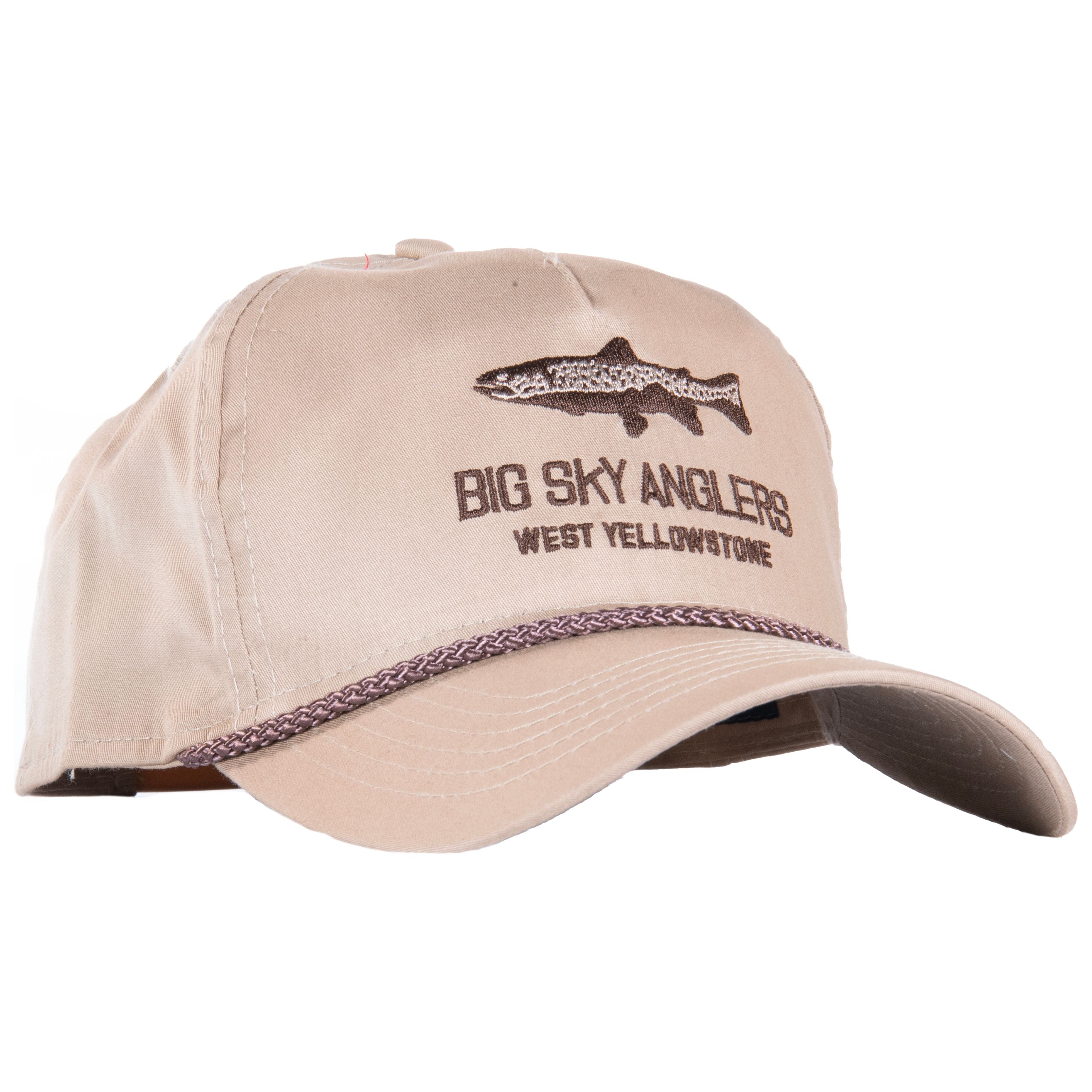 Big Sky Anglers Mountain Trout Logo Dope Rope Hat - Khaki/Chocolate Default Title Image 01