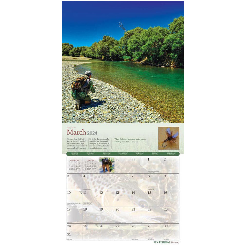BrownTrout Publishers Fly Fishing Dreams 2024 Calendar