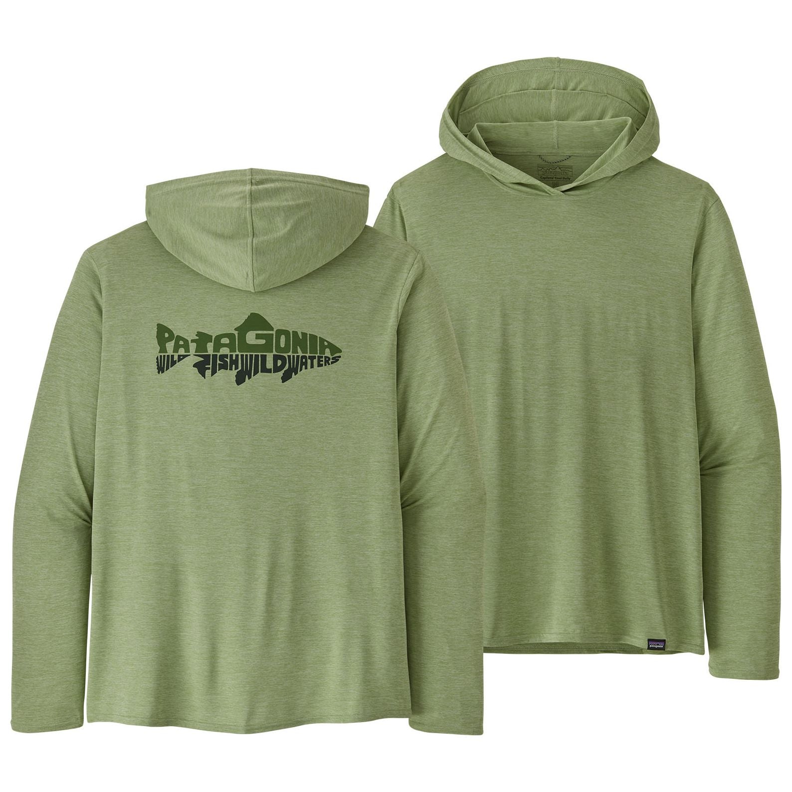Patagonia Capilene Cool Daily Graphic Hoody - Relaxed Fit Wild Waterline: Salvia Green X-Dye Image 01