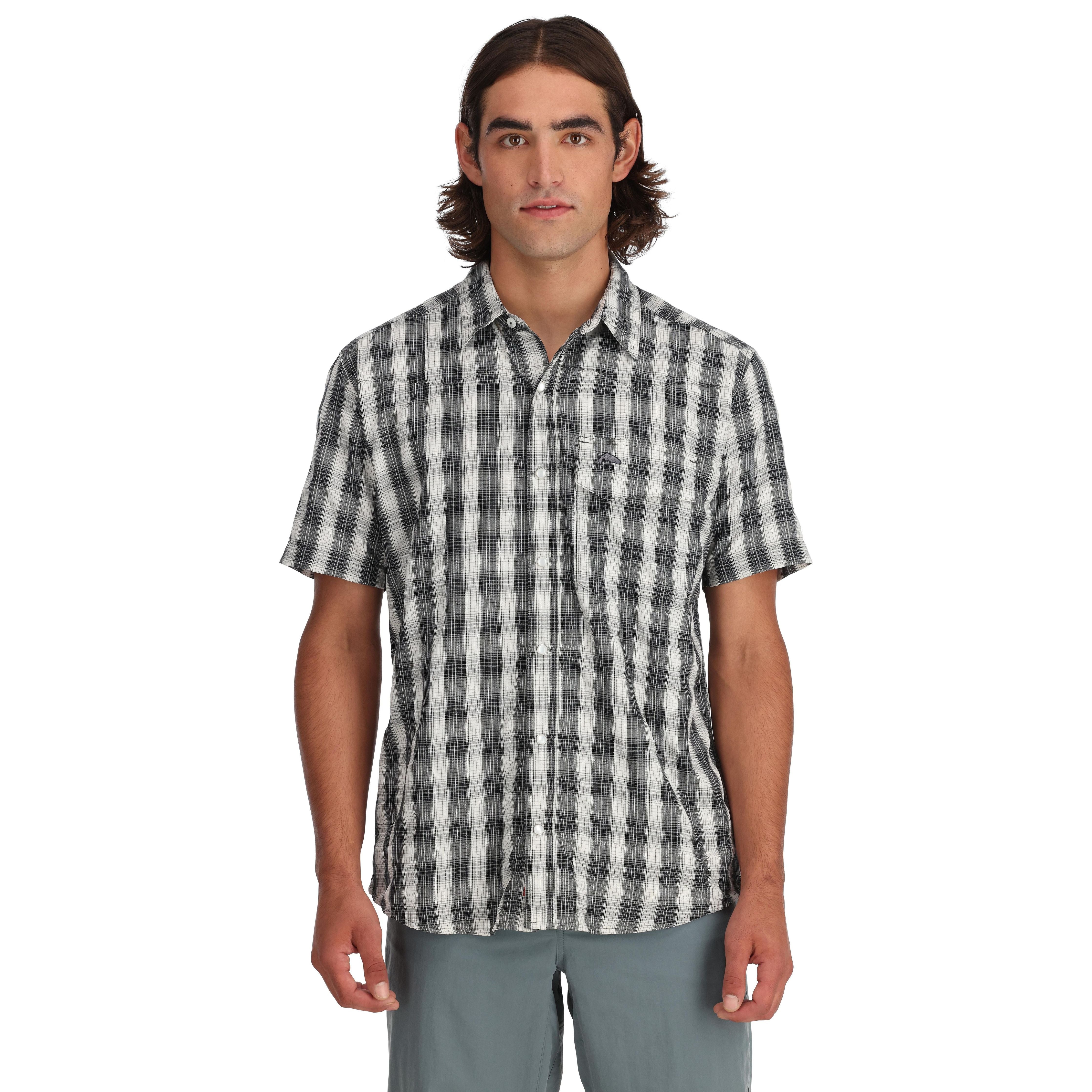 Simms Big Sky SS Shirt Black Plaid Image 02