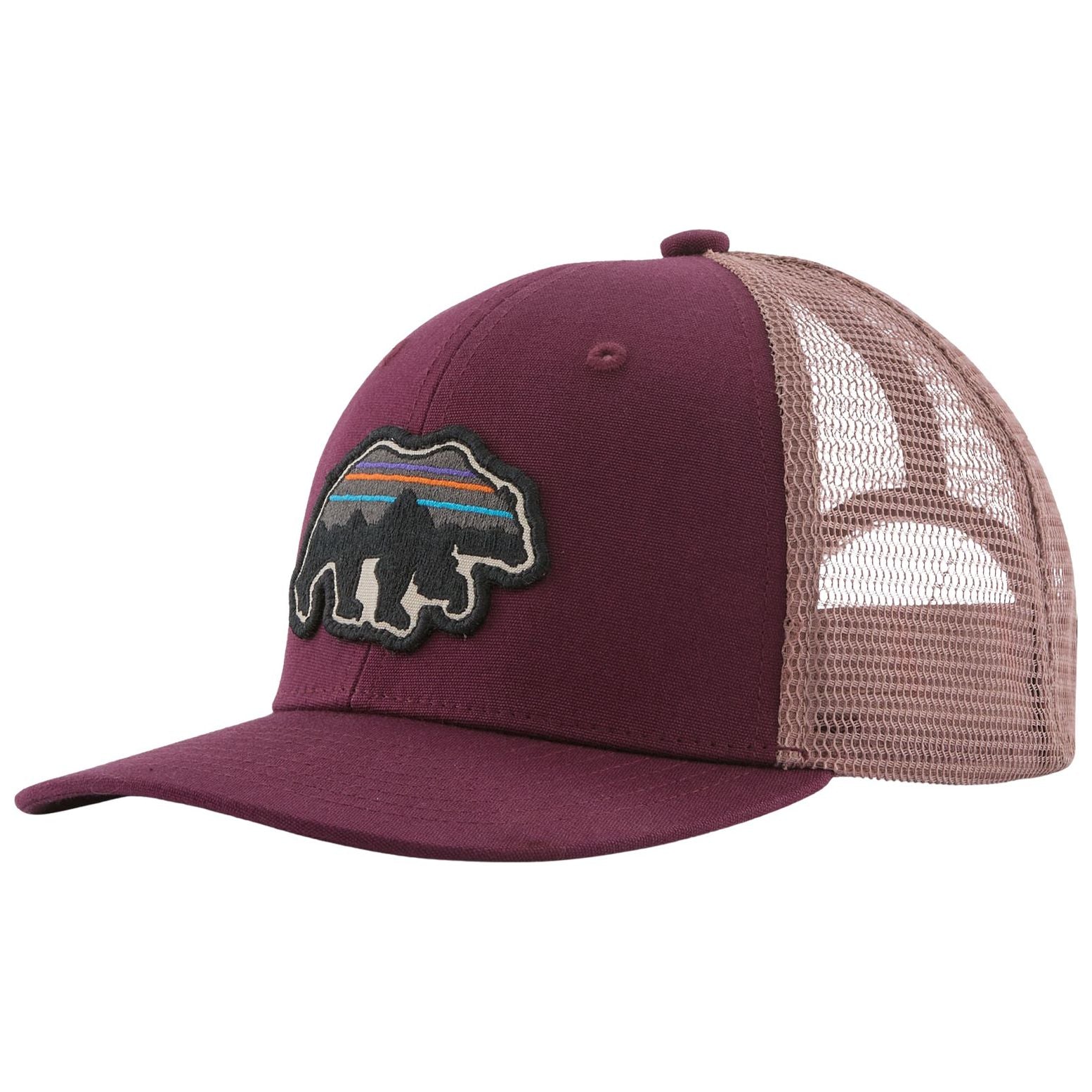 Patagonia Kid's Trucker Hat Back for Good Bear: Berry Fig Image 01