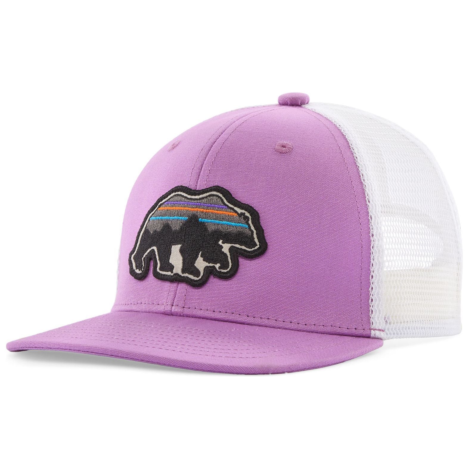 Patagonia Kid's Trucker Hat Back for Good Bear: Brisk Purple Image 01