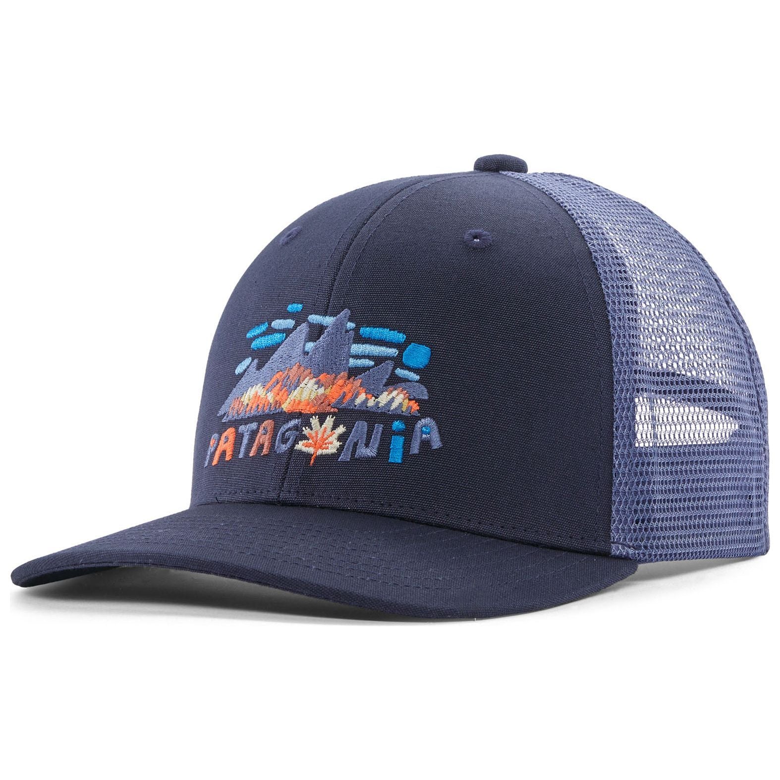 Patagonia Kid's Trucker Hat Fitz Roy Foliage: New Navy Image 01