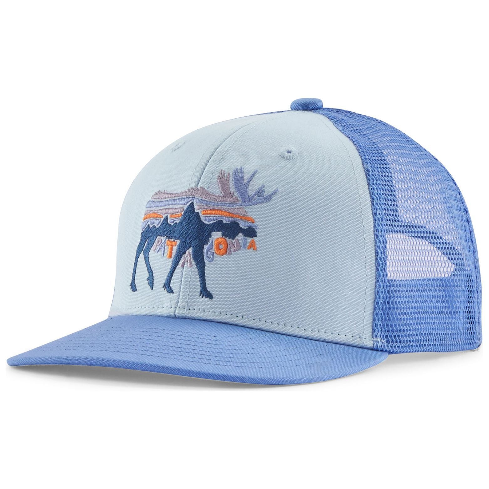 Patagonia Kid's Trucker Hat Fitz Roy Moose: Fleck Blue Image 01