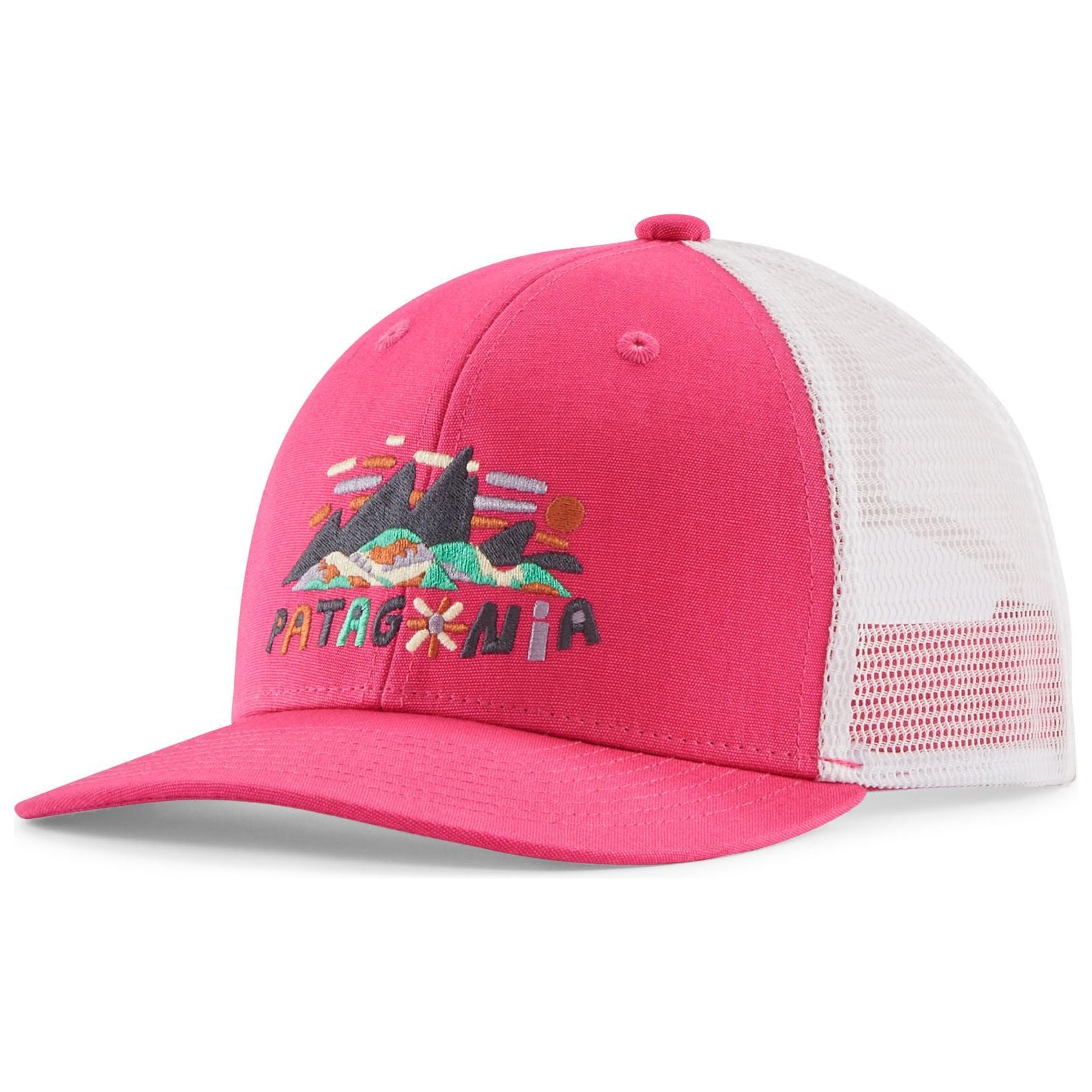 Patagonia Kid's Trucker Hat Fitz Roy Superbloom: Luminous Pink Image 01