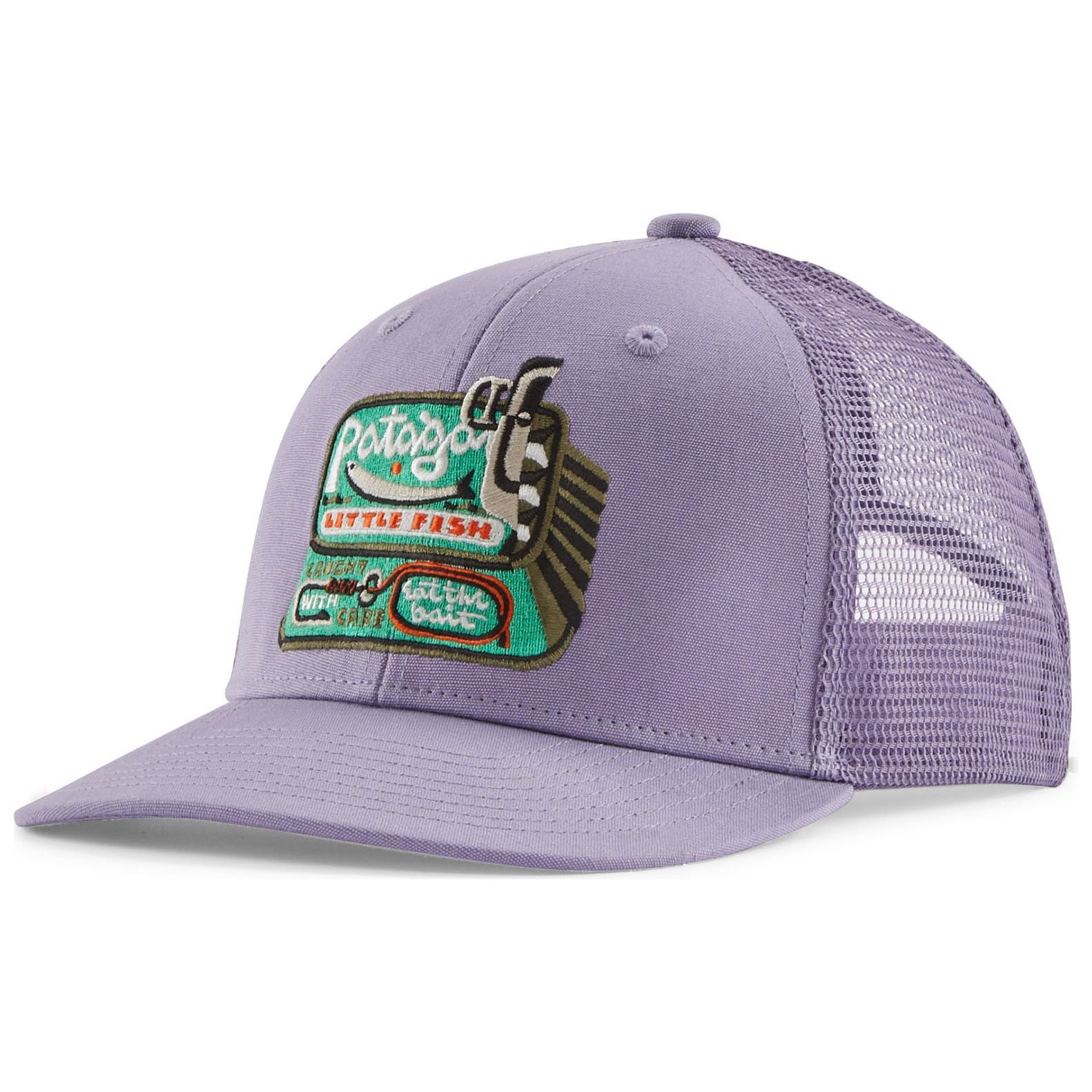 Patagonia Kid's Trucker Hat Little Fish: Concrete Purple Image 01