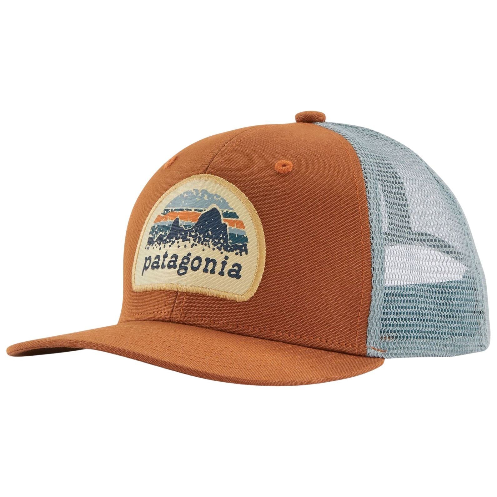 Patagonia Kid's Trucker Hat Skyline Stencil: Robin Brown Image 01