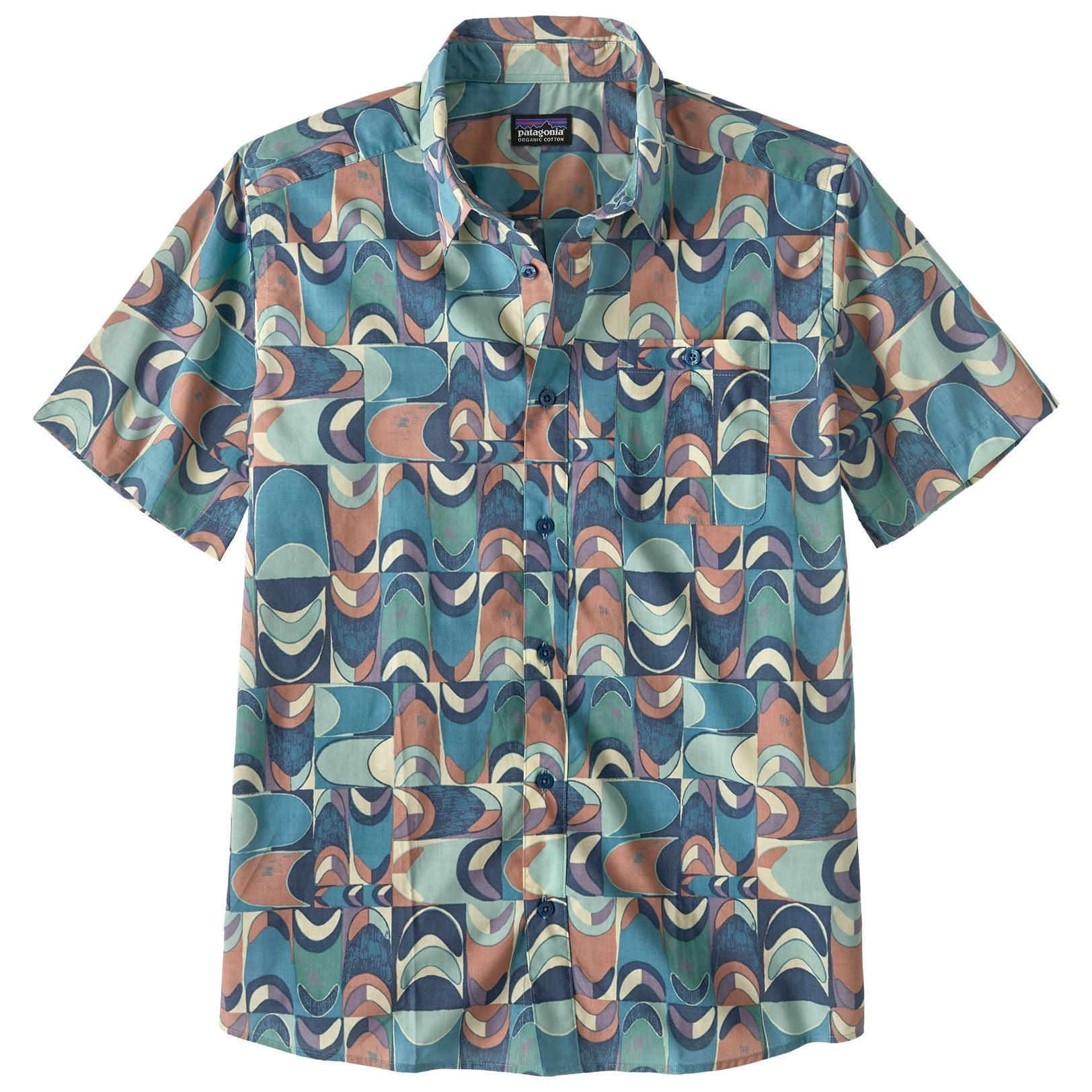 Patagonia Men's Go To Shirt Swallowtail Geo: Still Blue Image 01