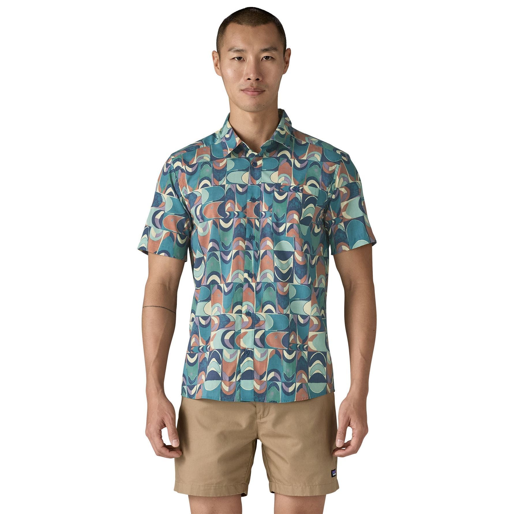 Patagonia Men's Go To Shirt Swallowtail Geo: Still Blue Image 02