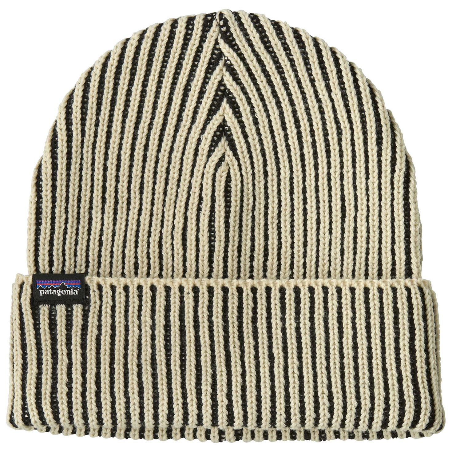 Patagonia Fisherman's Rolled Beanie Contrast Stripe: Black Image 01