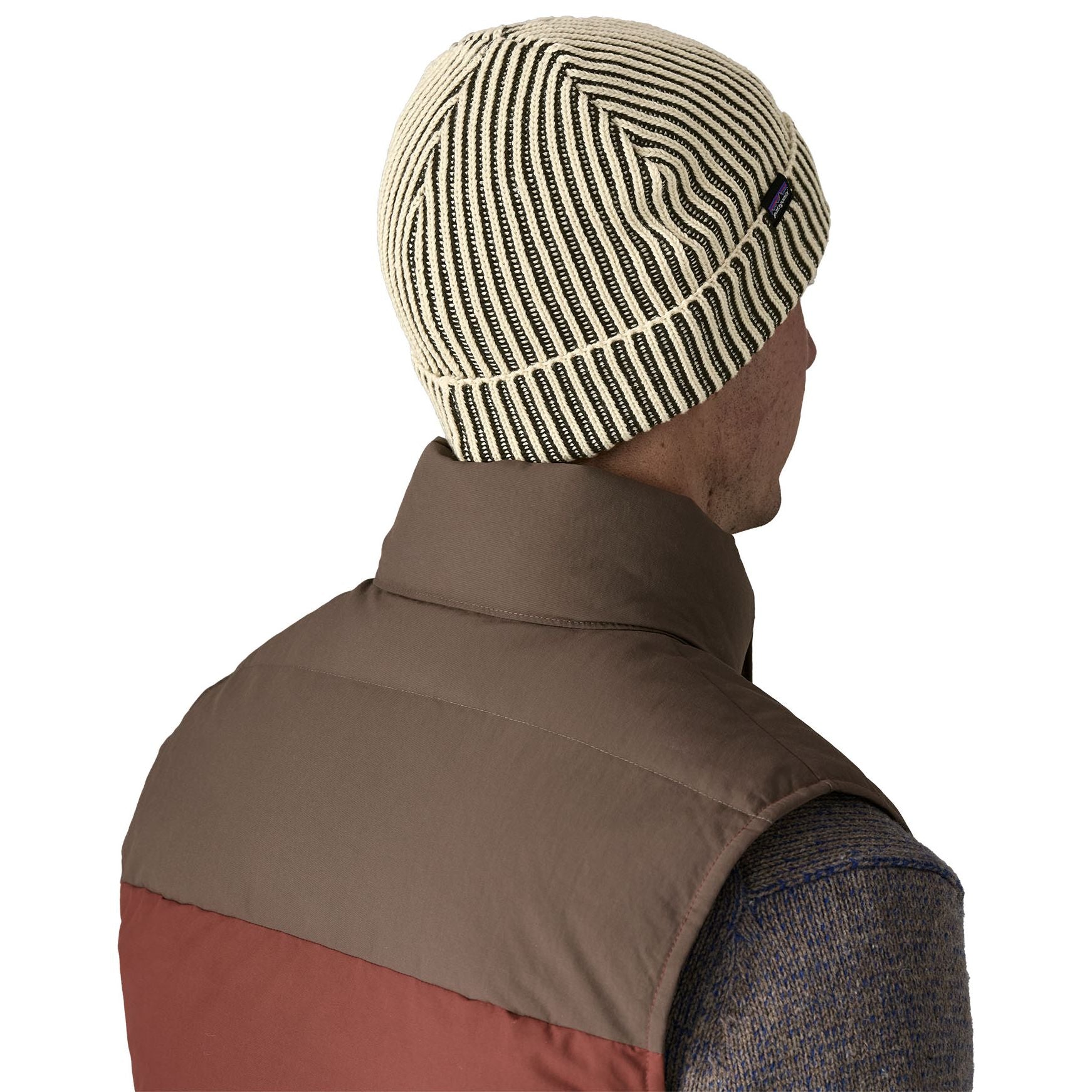 Patagonia Fisherman's Rolled Beanie Contrast Stripe: Black Image 03