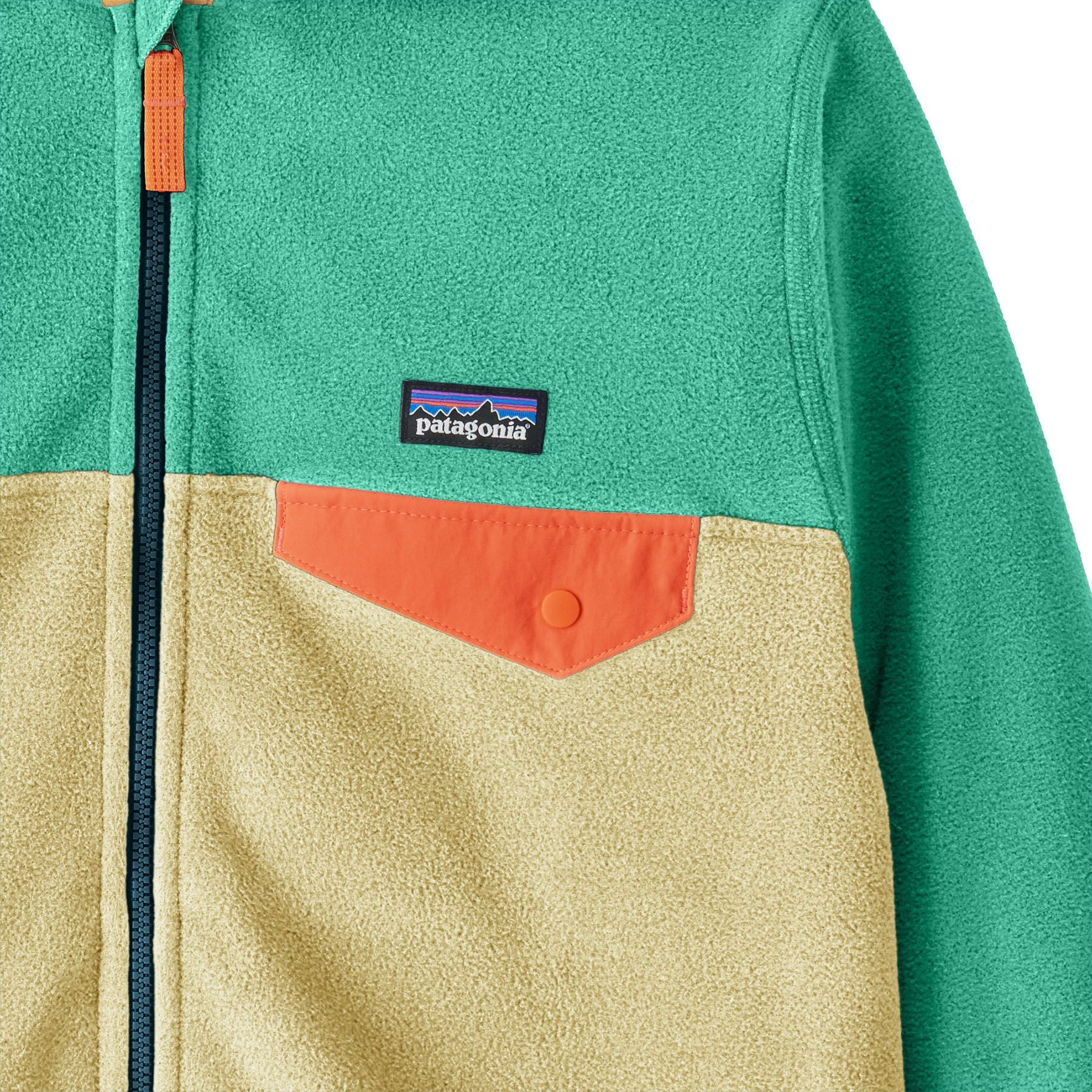 Patagonia Kid's Micro D Snap-T Jacket Buttercup Yellow with Aqua Stone Image 05