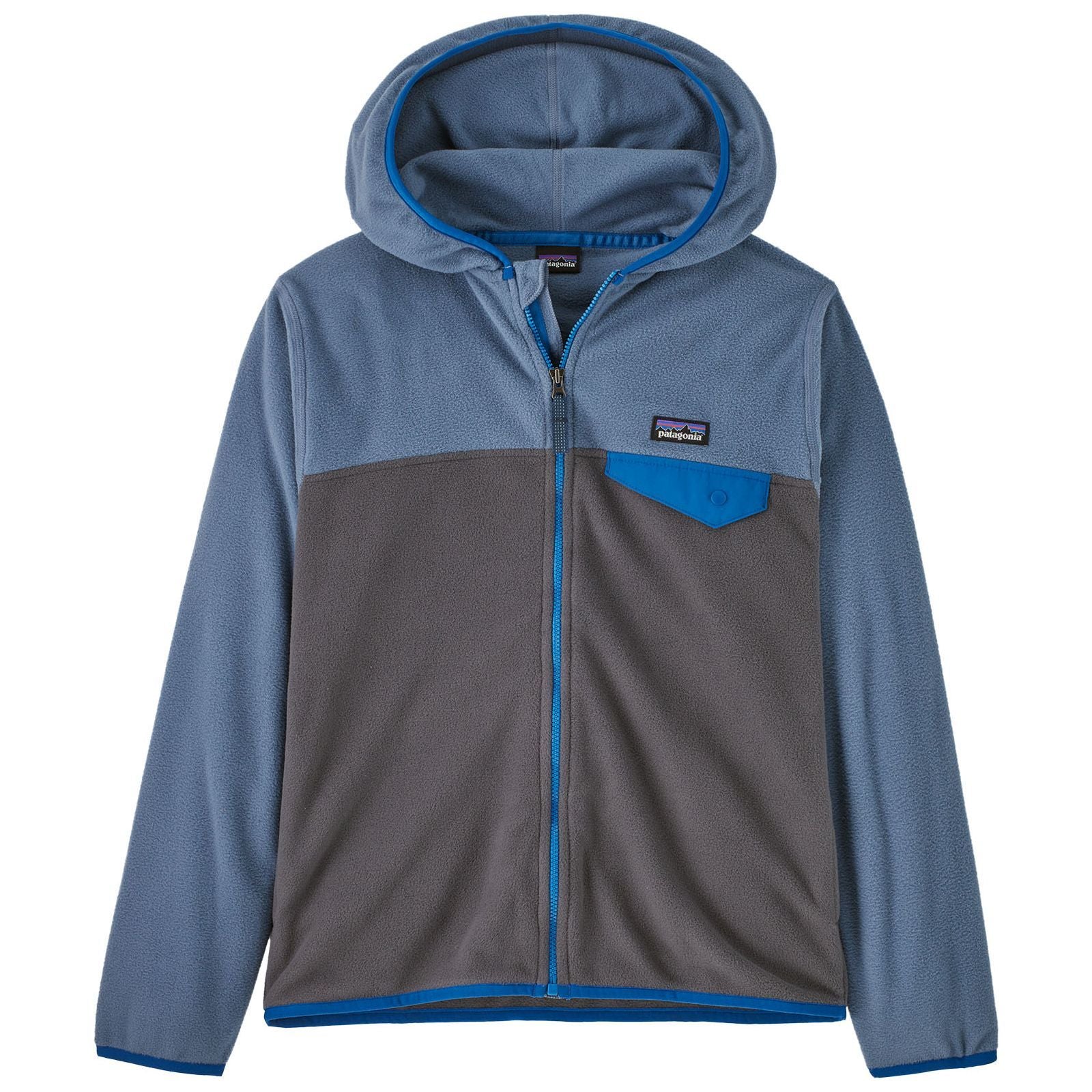 Patagonia Kid's Micro D Snap-T Jacket Forge Grey with Utility Blue