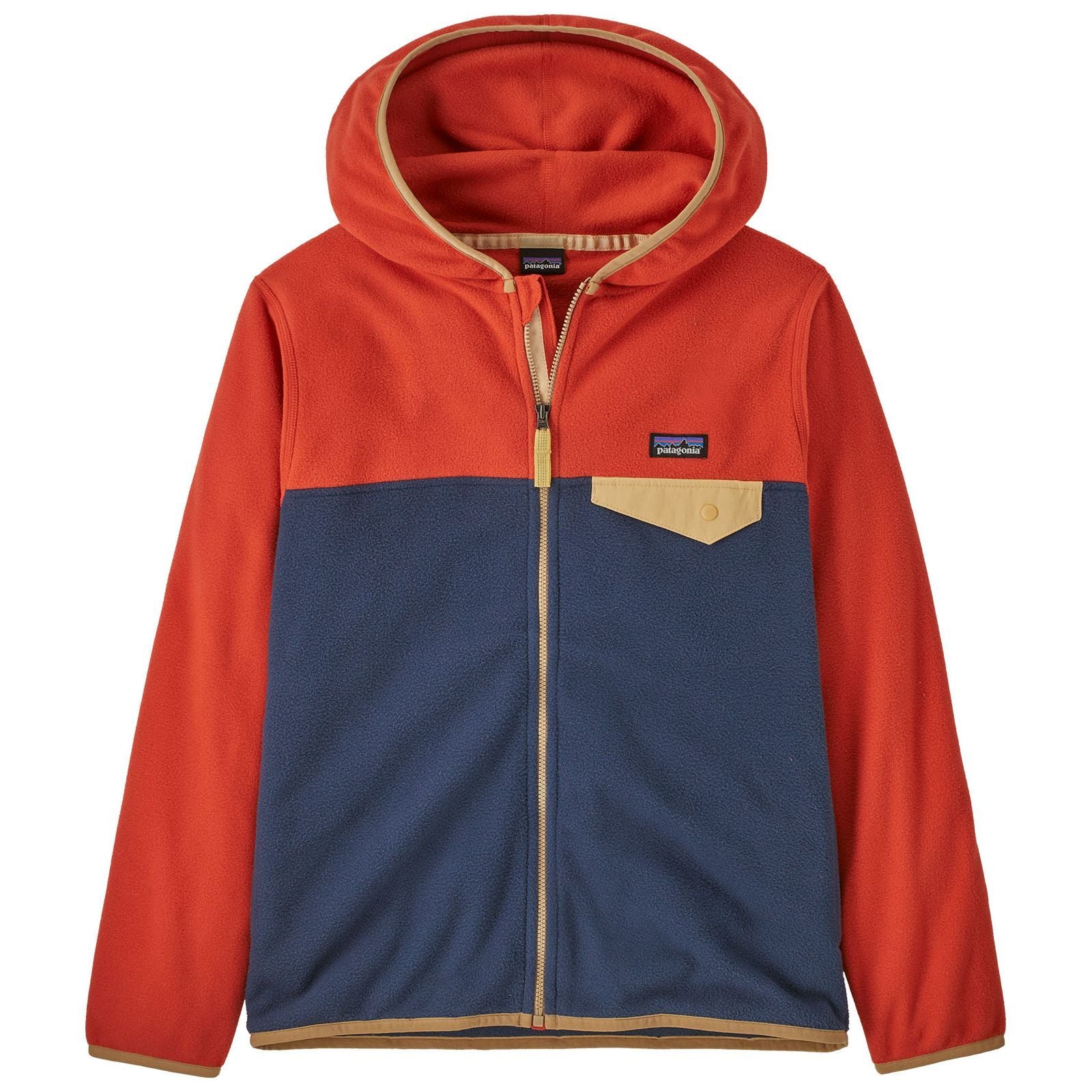Patagonia Kid's Micro D Snap-T Jacket New Navy with Madder Red Image 01
