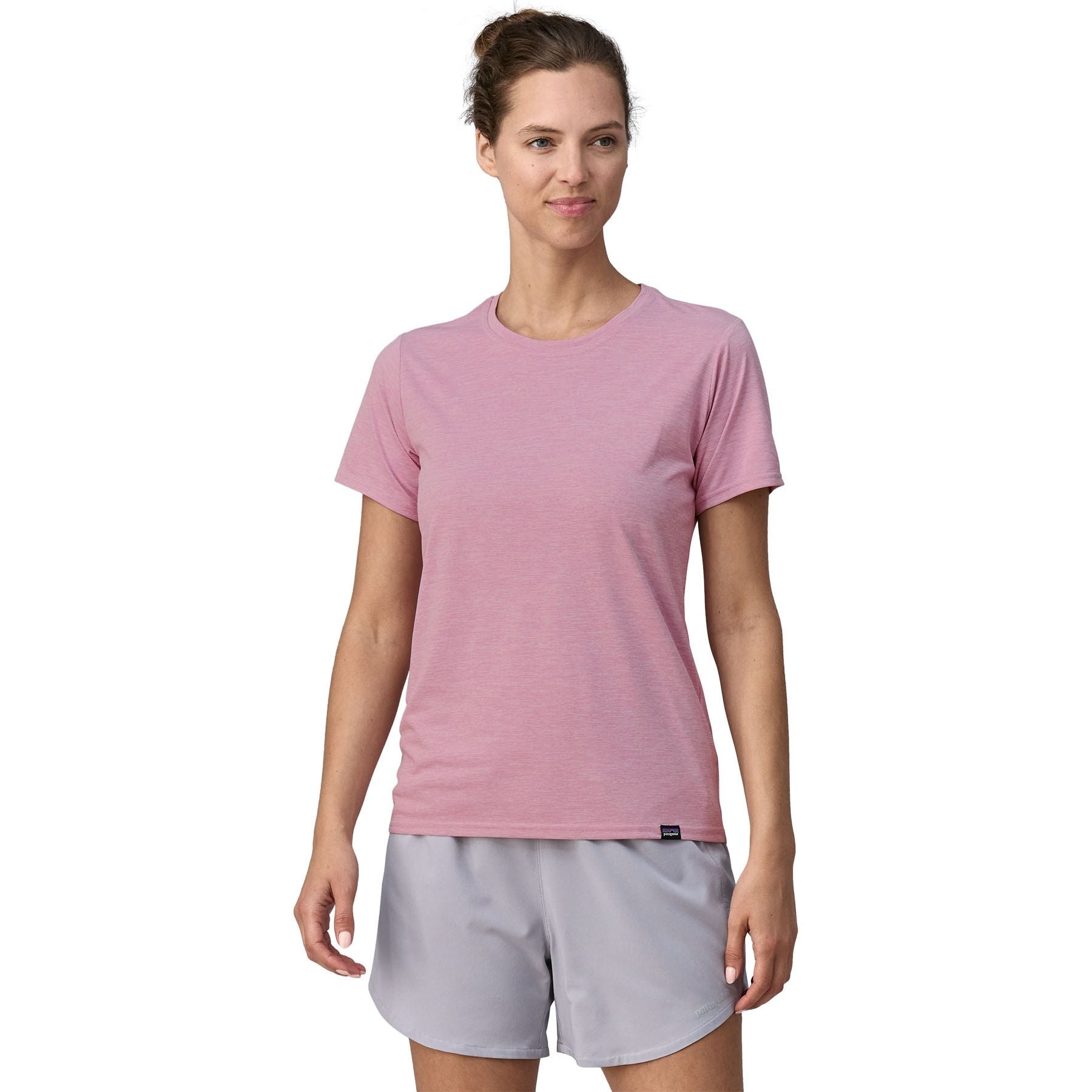 Patagonia Women's Capilene Cool Daily Shirt Milkweed Mauve - Light Milkweed Mauve X-Dye Image 03