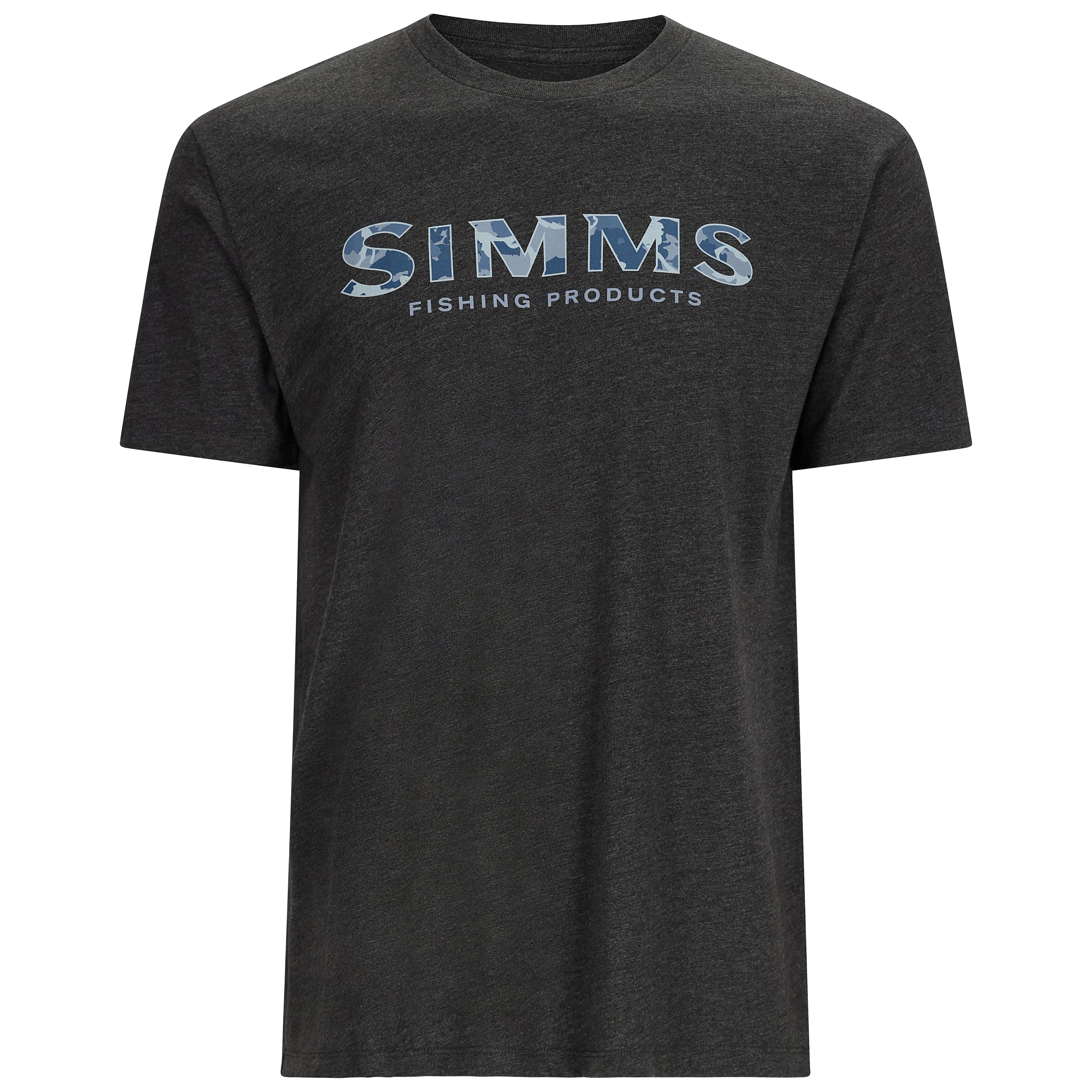 Simms Logo T-Shirt RC Neptune/Charcoal Heather Image 01