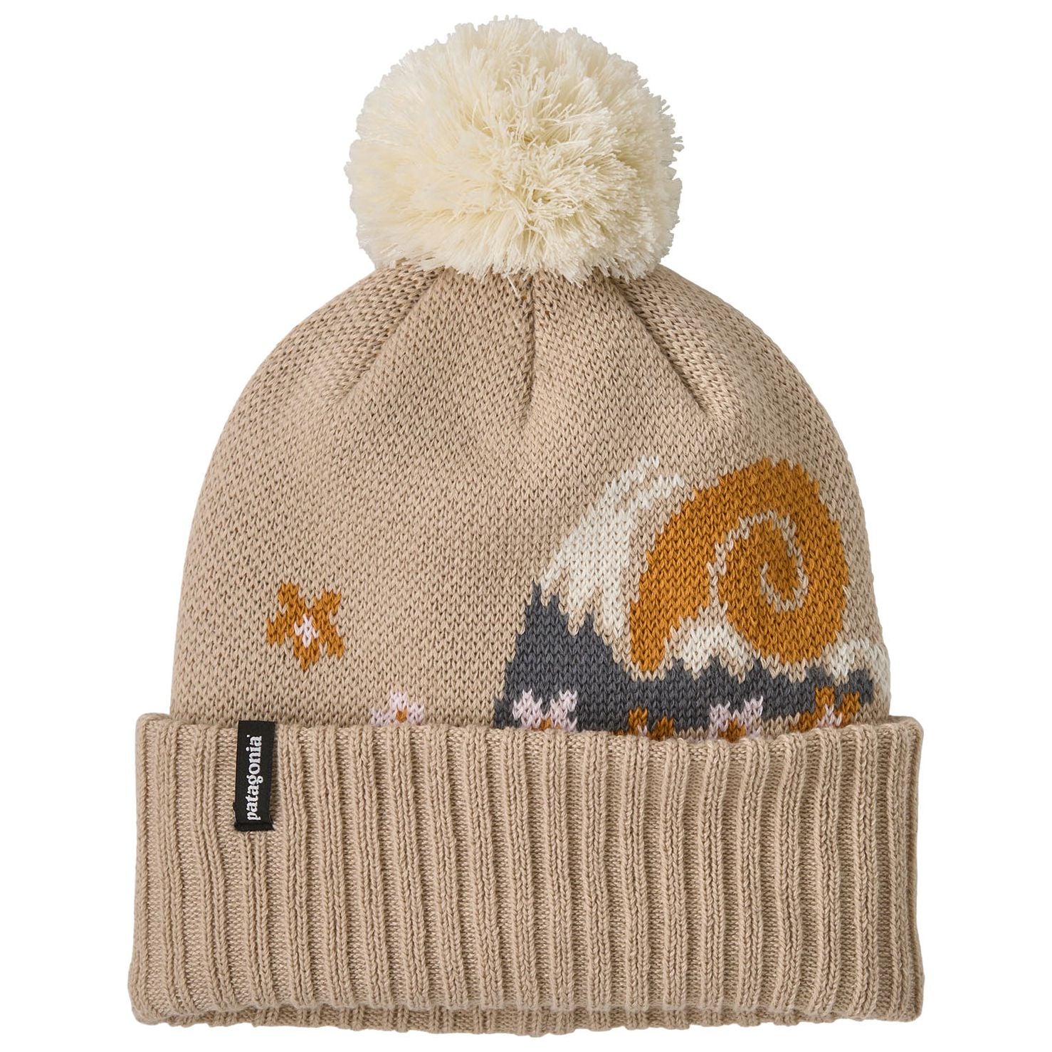 Patagonia Kid's Powder Town Beanie Nature's Pace Knit: Dark Natural Image 01