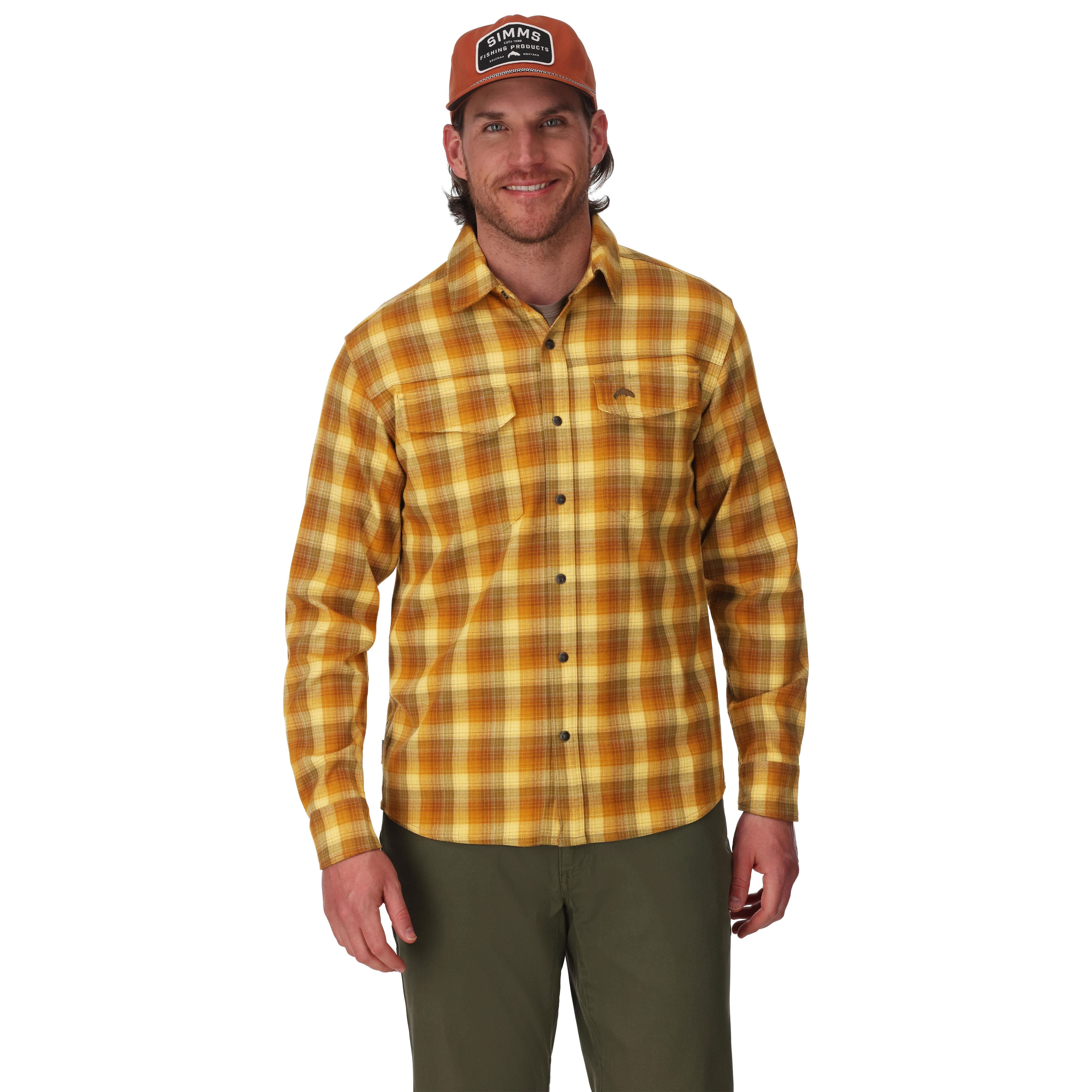 Simms Men's Gallatin Flannel LS Shirt Kennebec Plaid: Sandbar Image 02