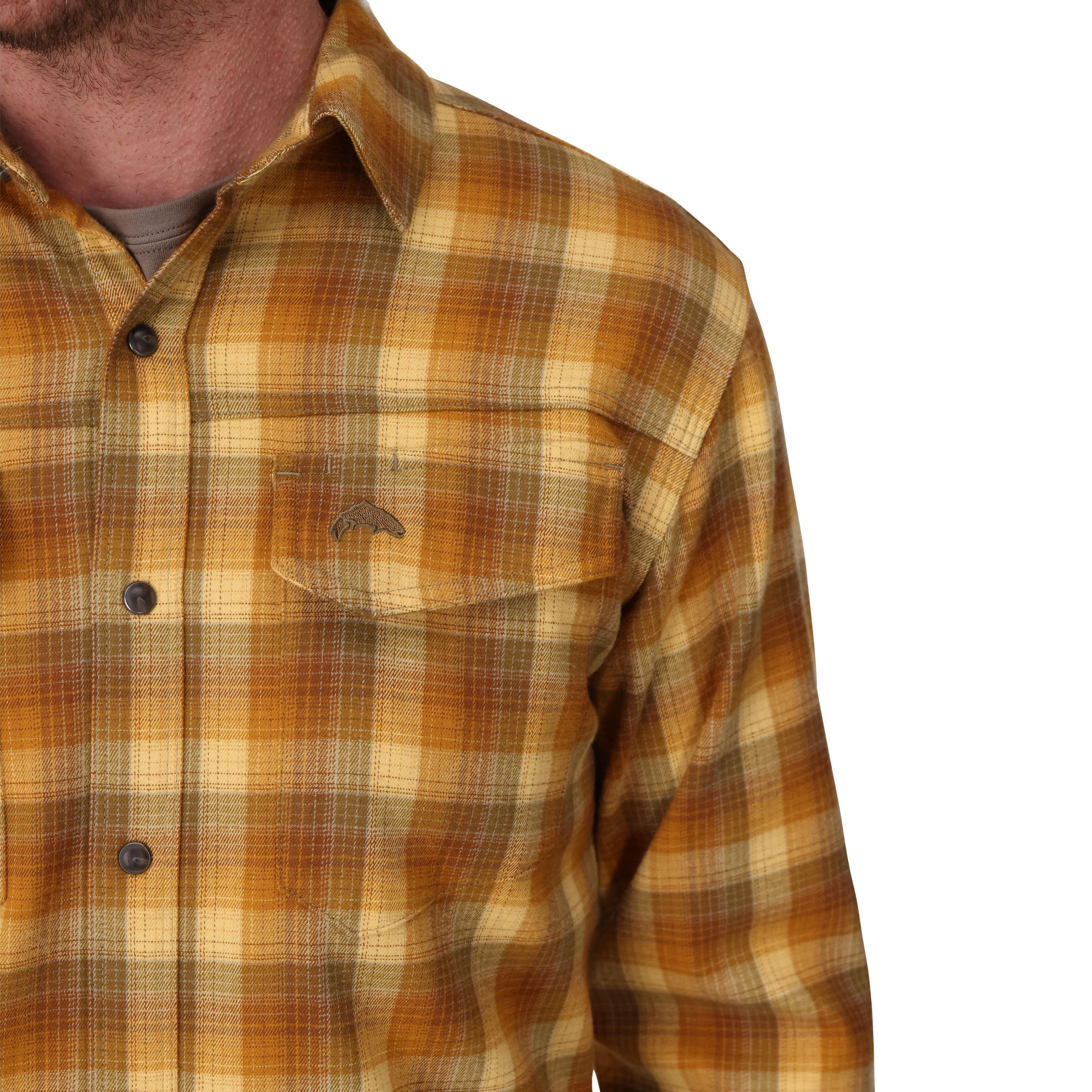 Simms Men's Gallatin Flannel LS Shirt Kennebec Plaid: Sandbar Image 04