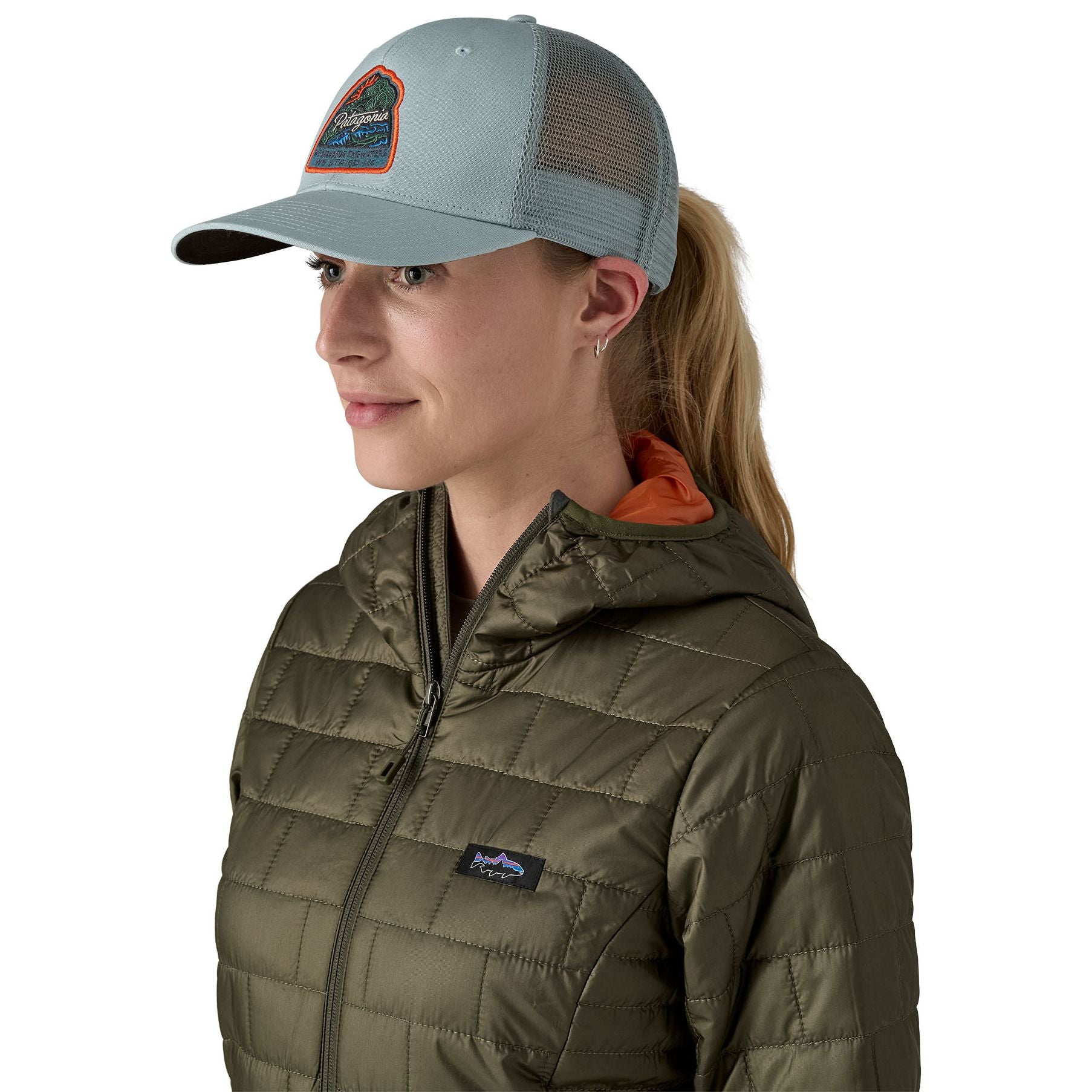 Patagonia Take a Stand Trucker Hat Bayou Badge: Thermal Blue Image 02