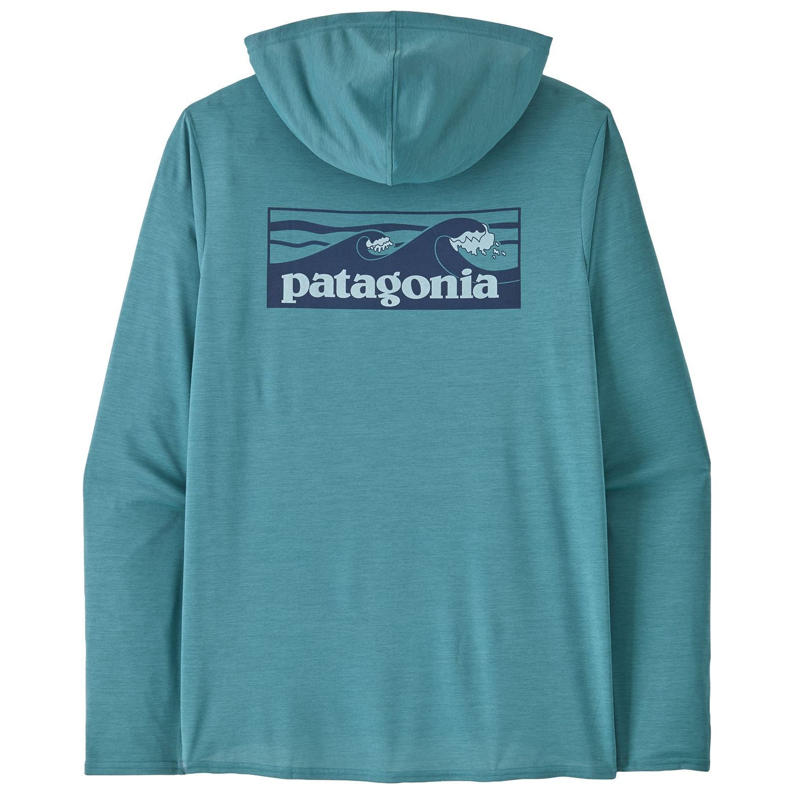 Patagonia Men's Capilene Cool Daily Graphic Hoody Boardshort Logo Tones: Wetland Blue X-Dye Image 01