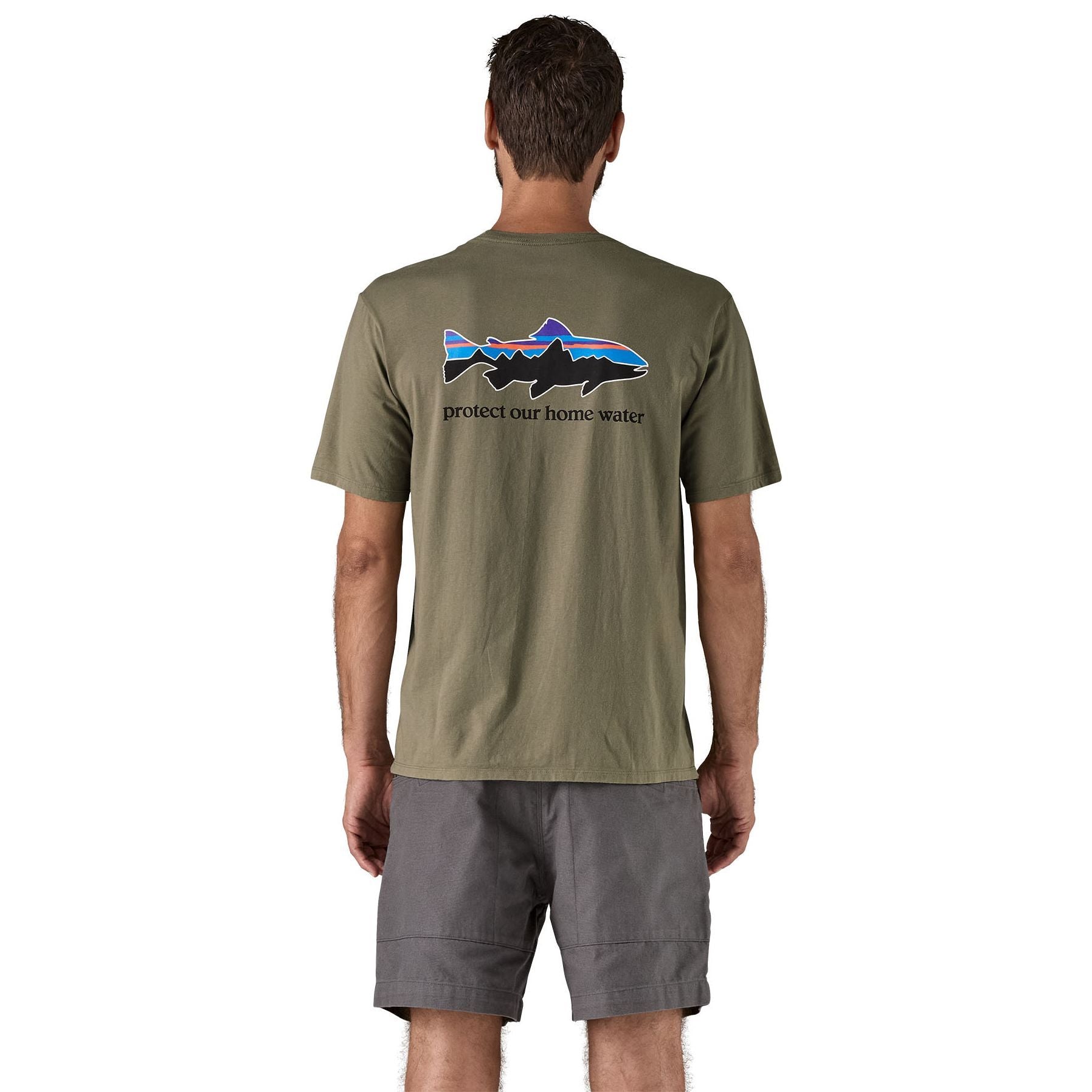 Patagonia Men's Home Water Trout Organic T-Shirt River Rock Green Image 05