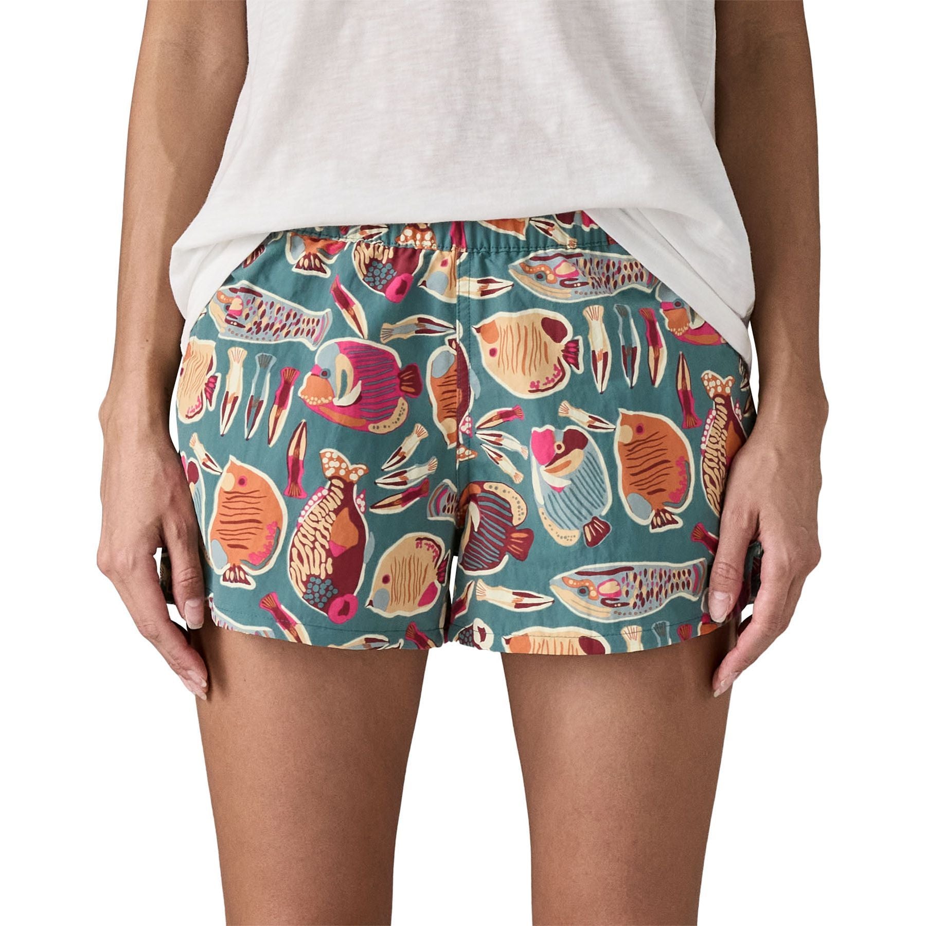 Patagonia Women's Barely Baggies Shorts - 2.5" Wrasse: Wetland Blue Image 03