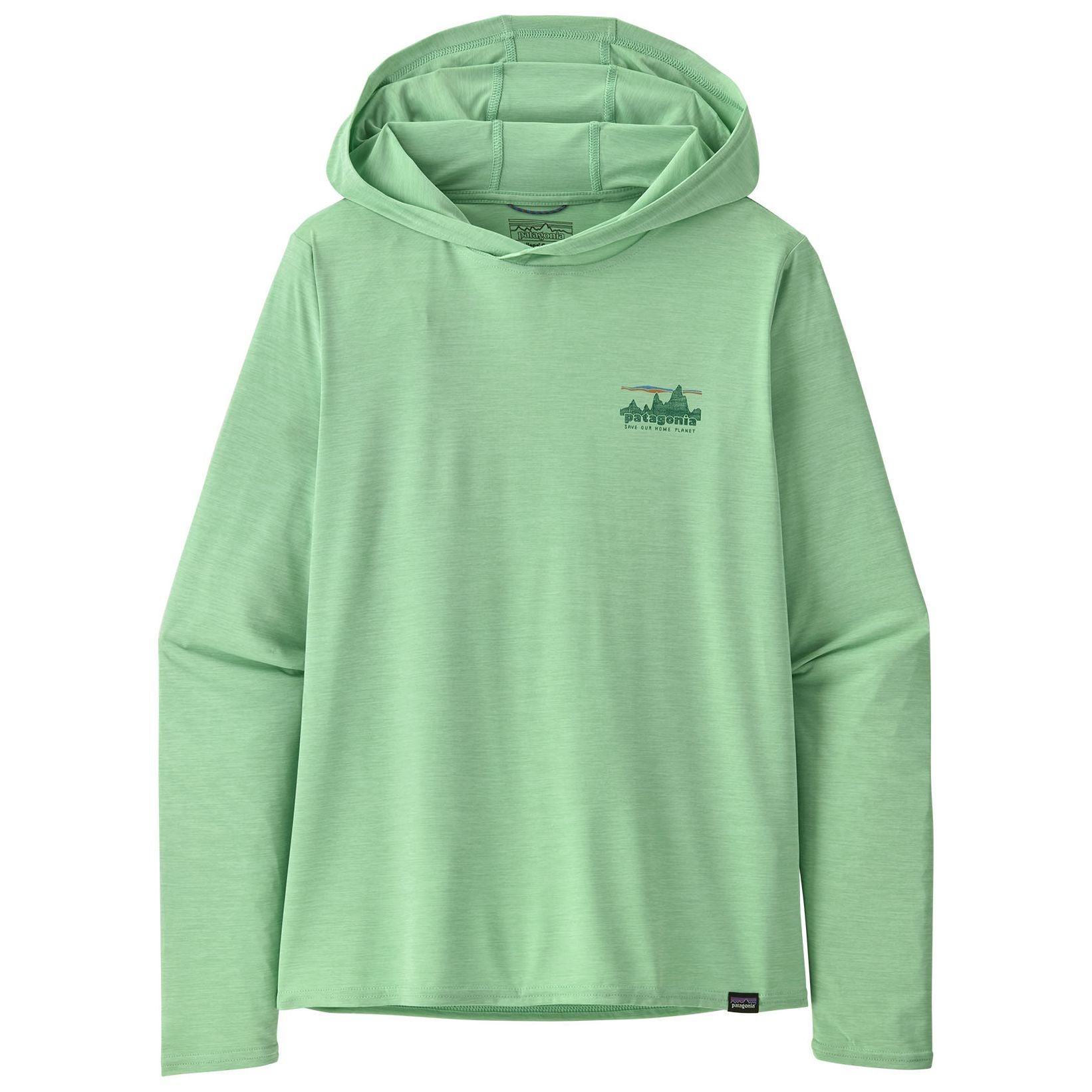 Patagonia Women's Capilene Cool Daily Graphic Hoody '73 Skyline: Rinsed Green X-Dye Image 02