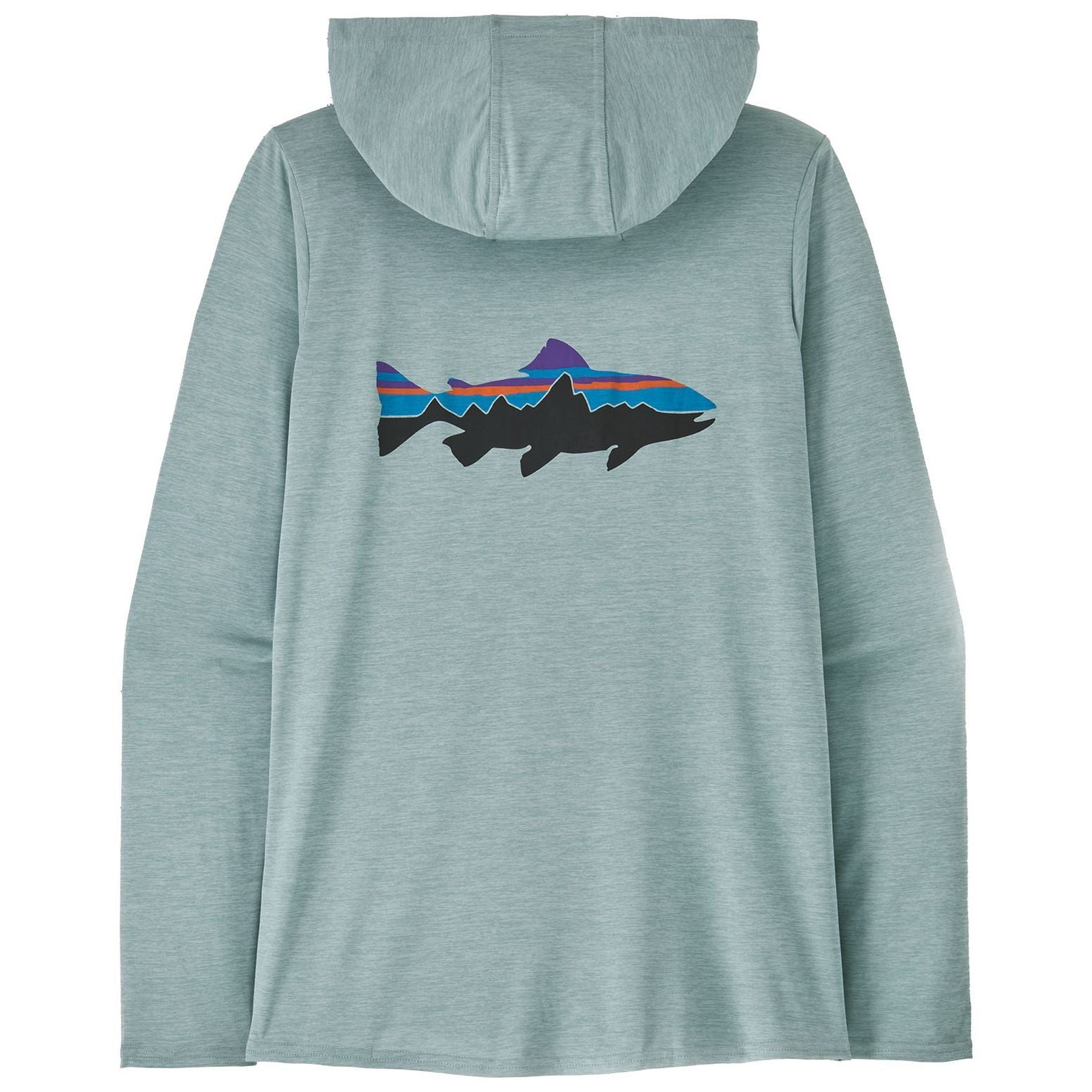 Patagonia Women's Capilene Cool Daily Graphic Hoody Fitz Roy Trout: Thermal Blue X-Dye Image 01