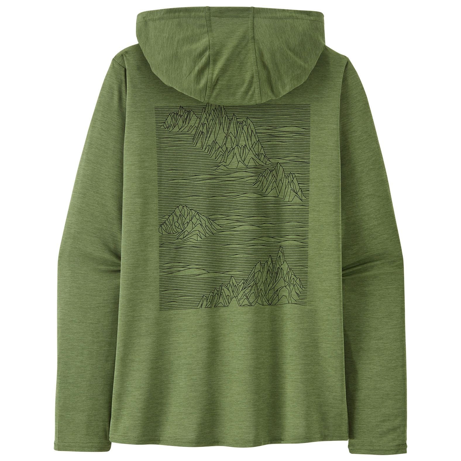 Patagonia Women's Capilene Cool Daily Graphic Hoody Strataspire: Terrain Green X-Dye Image 01