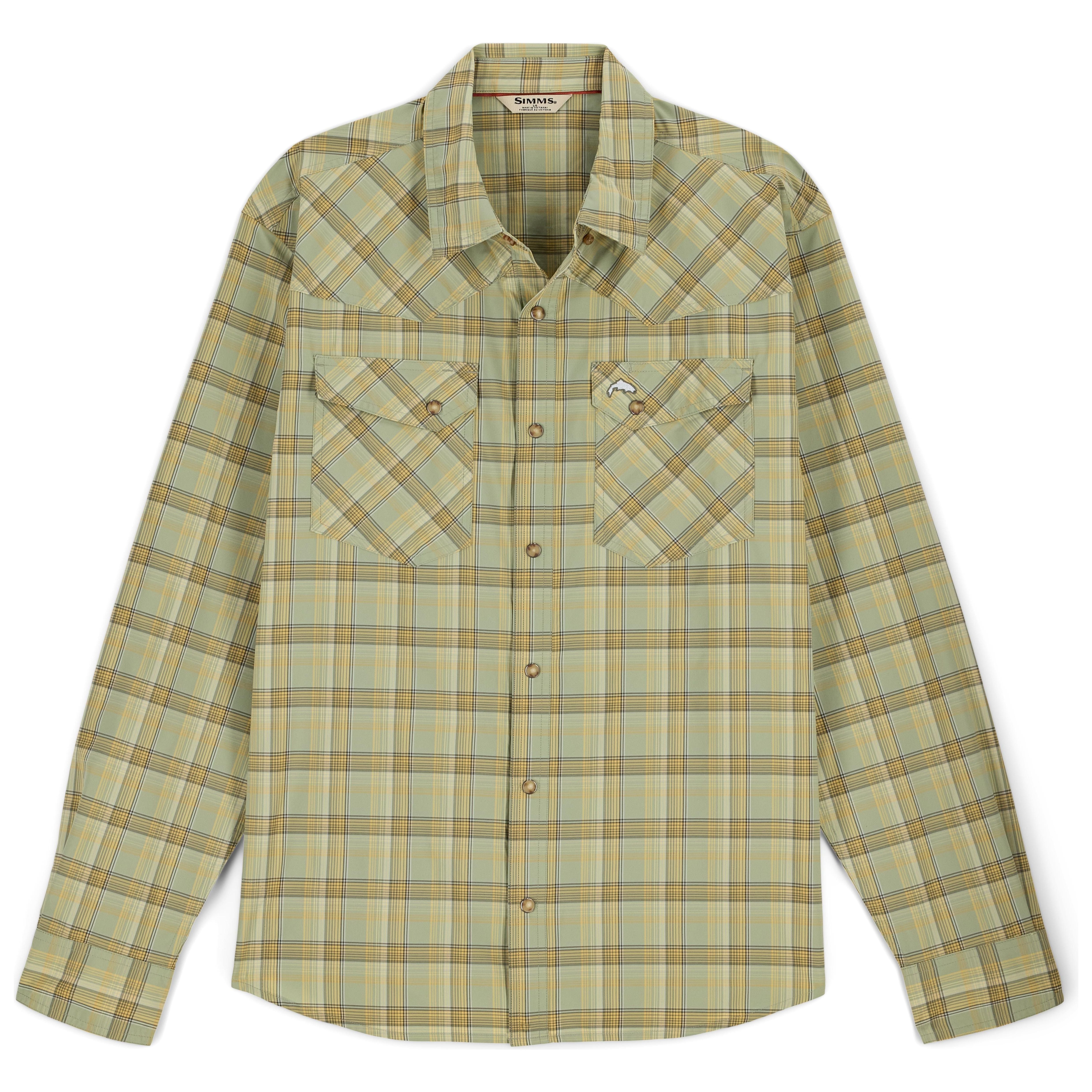 Simms Men's Brackett LS Shirt Pale Pine Brackett Image 01