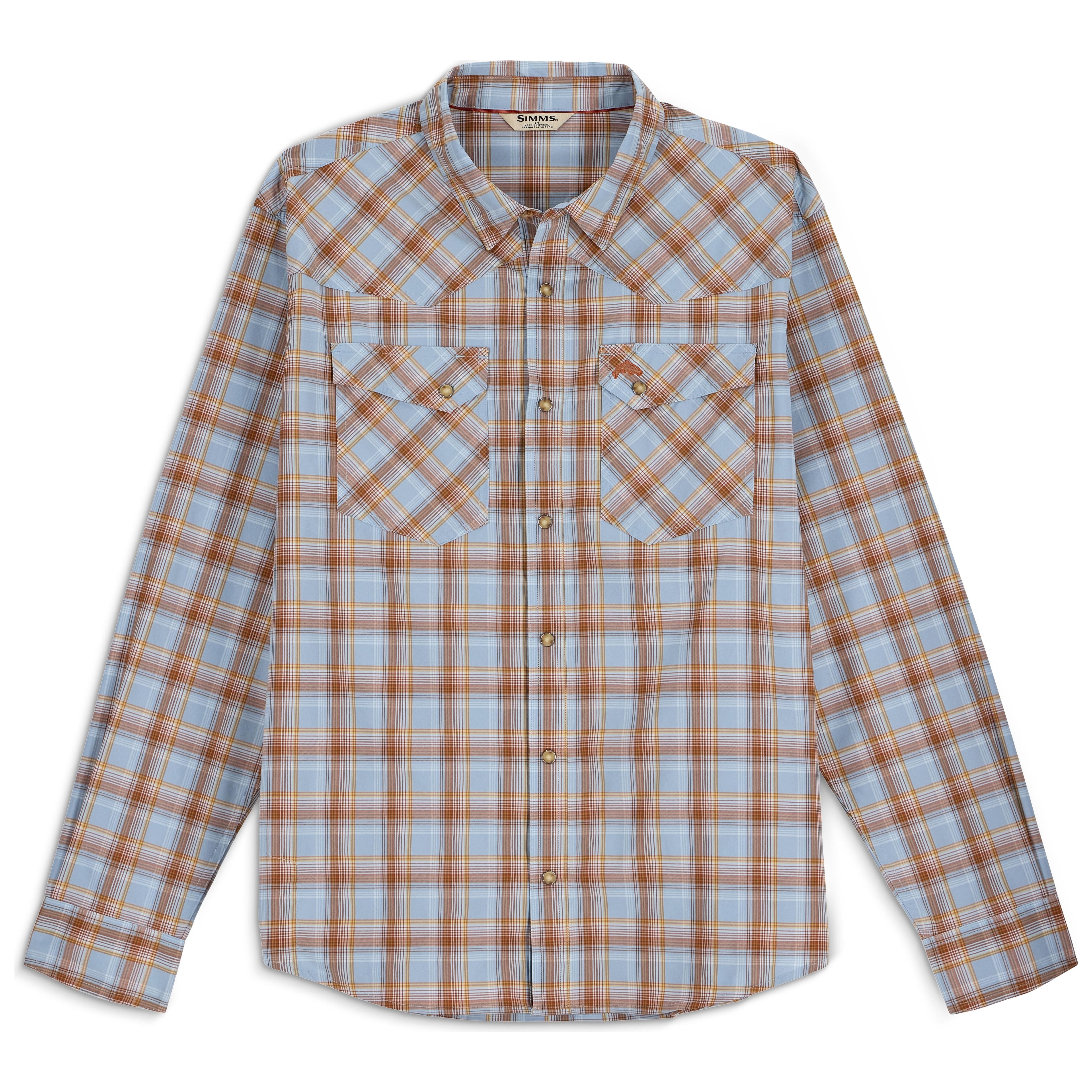 Simms Men's Brackett LS Shirt Steel Blue Brackett Image 01