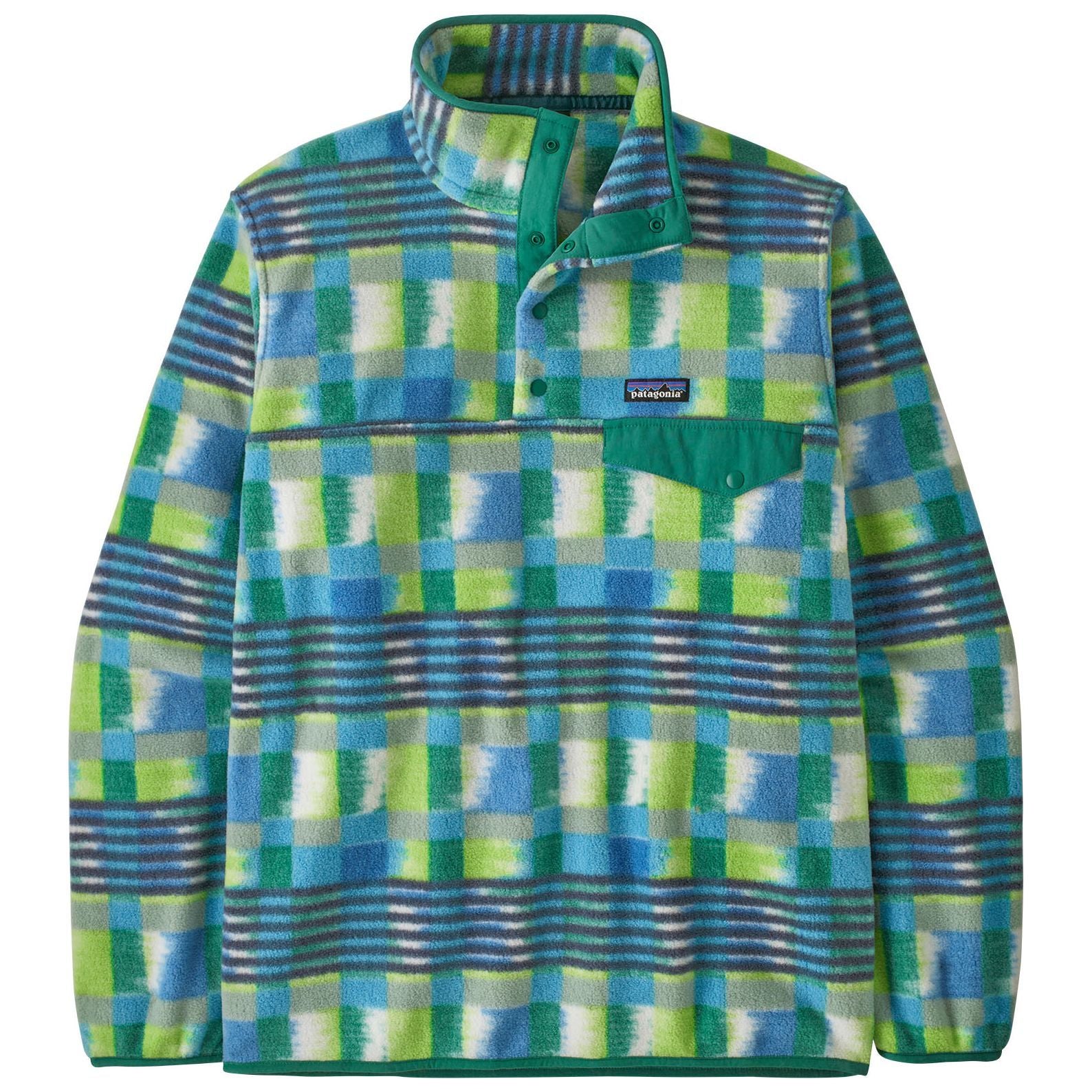 Patagonia Men's Lightweight Synch Snap-T Pullover Painted Lines: Shore Blue