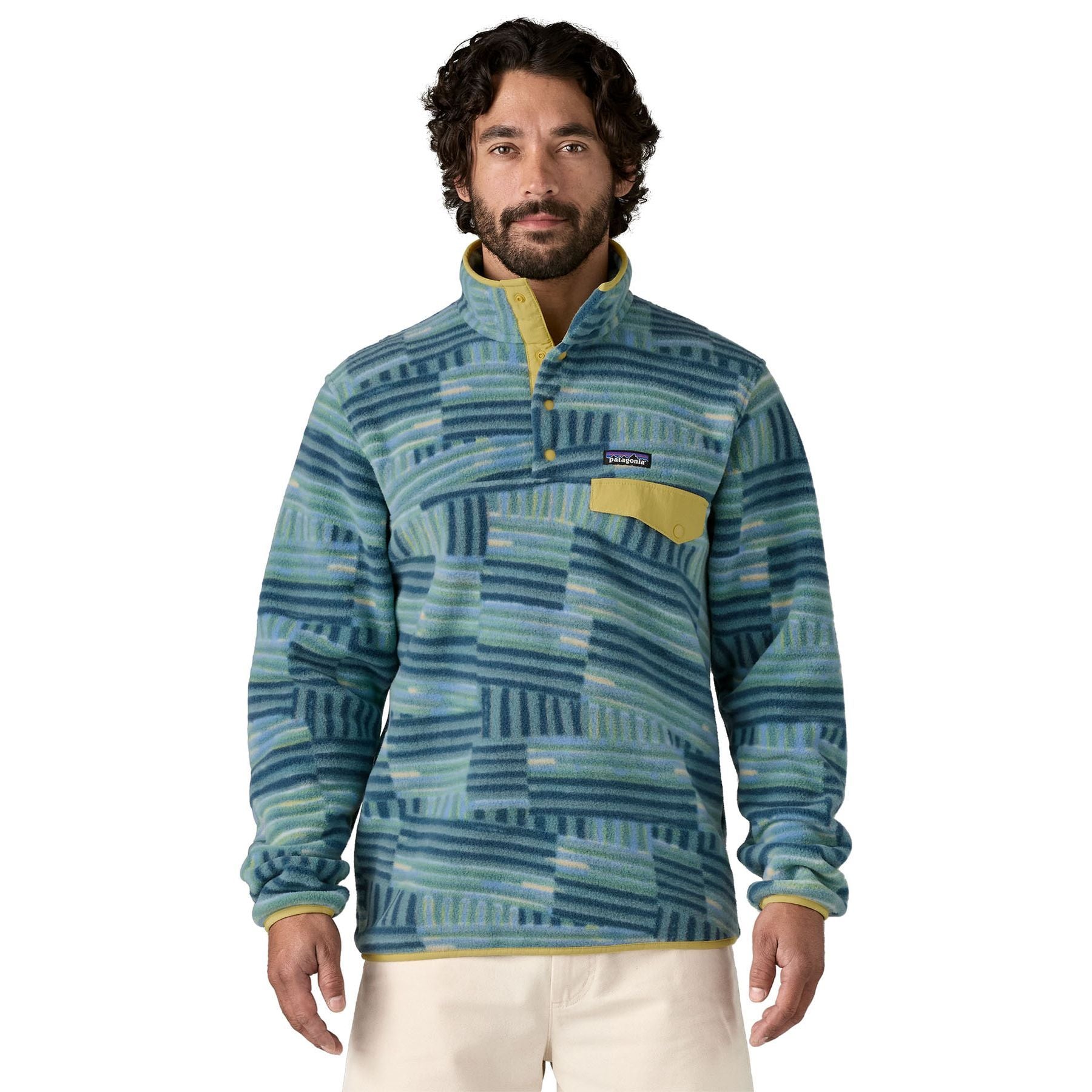 Patagonia Men's Lightweight Synch Snap-T Pullover Quilty Fitz: Wetland Blue Image 02