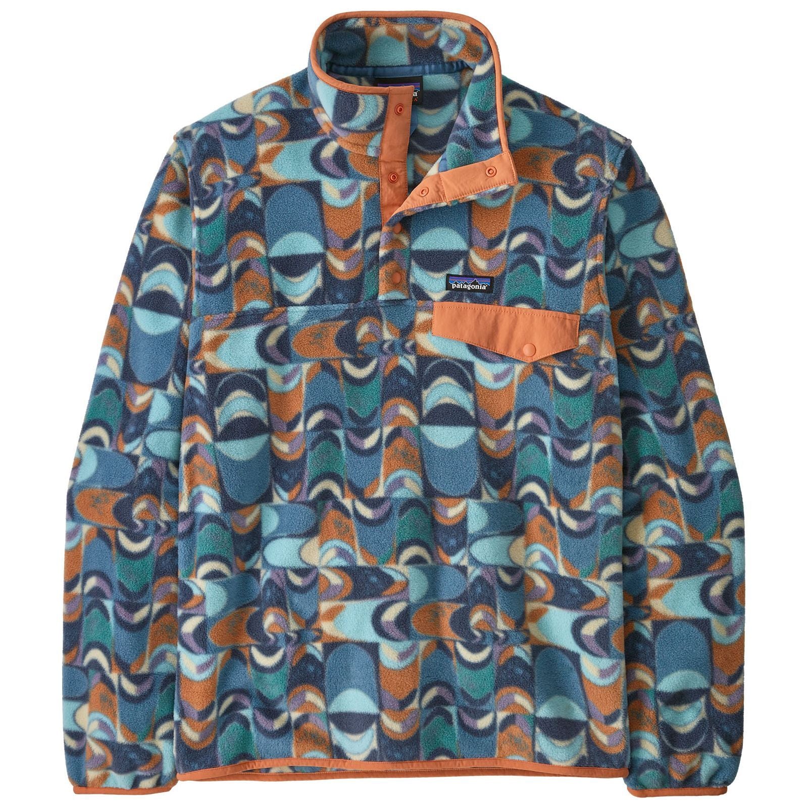 Patagonia Men's Lightweight Synch Snap-T Pullover Swallowtail Geo: Still Blue Image 01