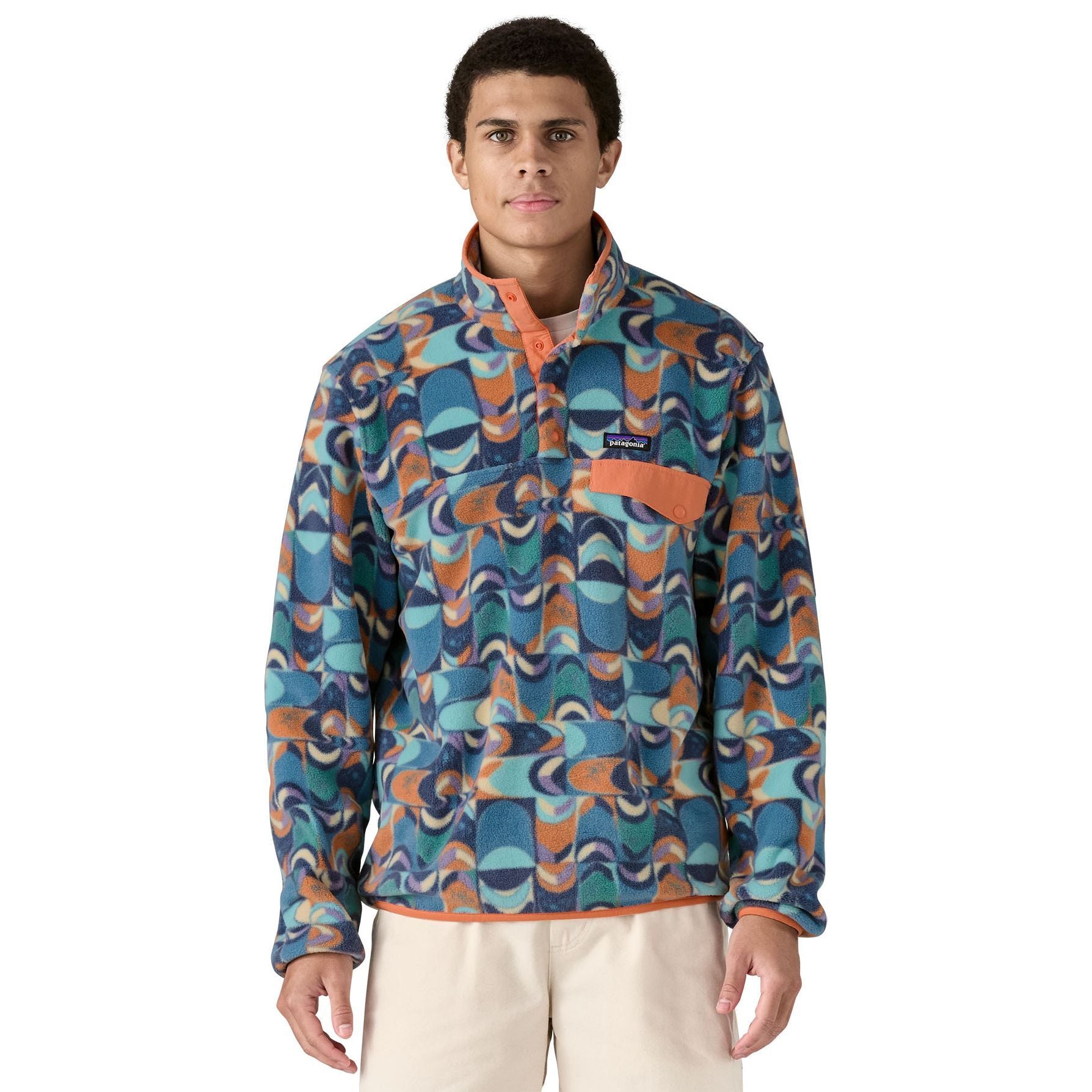 Patagonia Men's Lightweight Synch Snap-T Pullover Swallowtail Geo: Still Blue Image 02