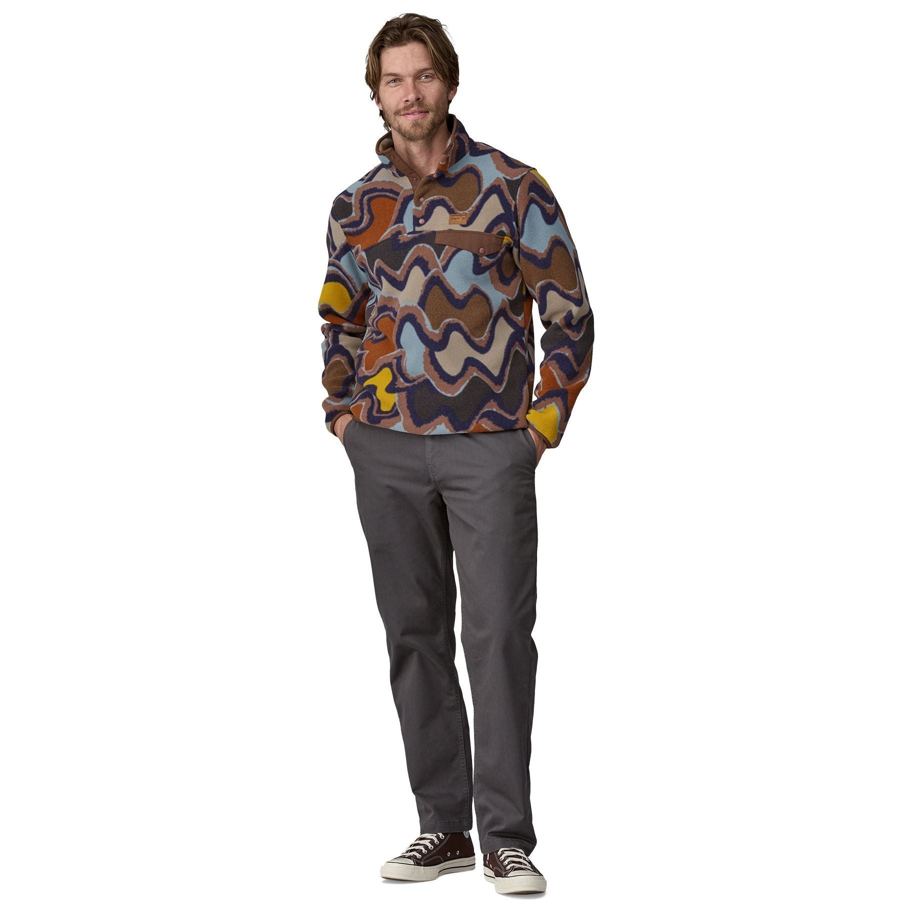 Patagonia Men's Lightweight Synchilla Snap-T Pullover Currents: Dulse Mauve Image 02