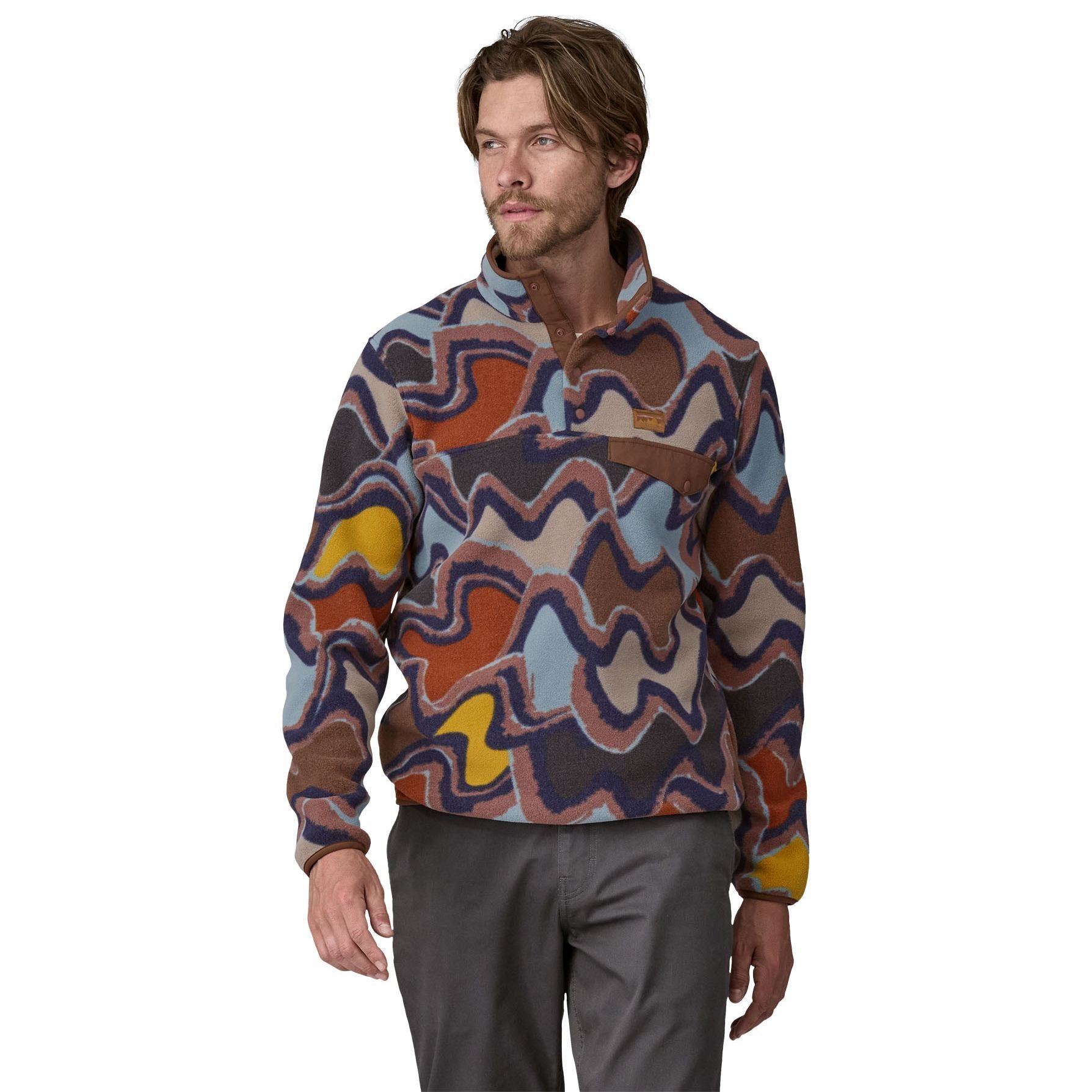 Patagonia Men's Lightweight Synchilla Snap-T Pullover Currents: Dulse Mauve Image 03