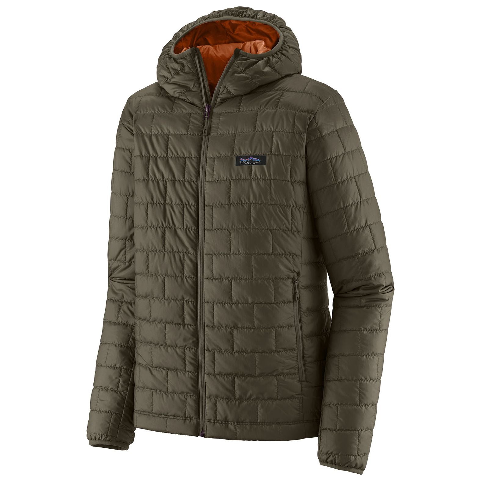 Patagonia Men's Nano Puff Fitz Roy Trout Hoody Pine Needle Green Image 01