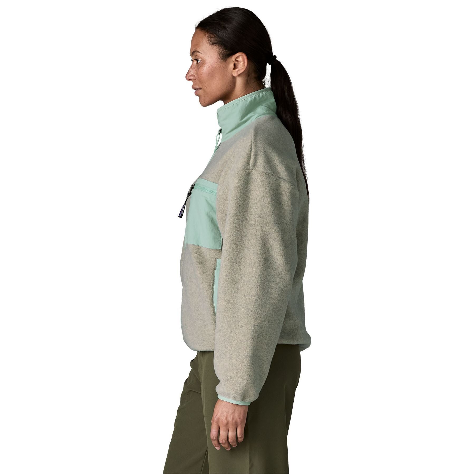 Patagonia Women's Synch Jacket Oatmeal Heather with Thin Ice Image 04