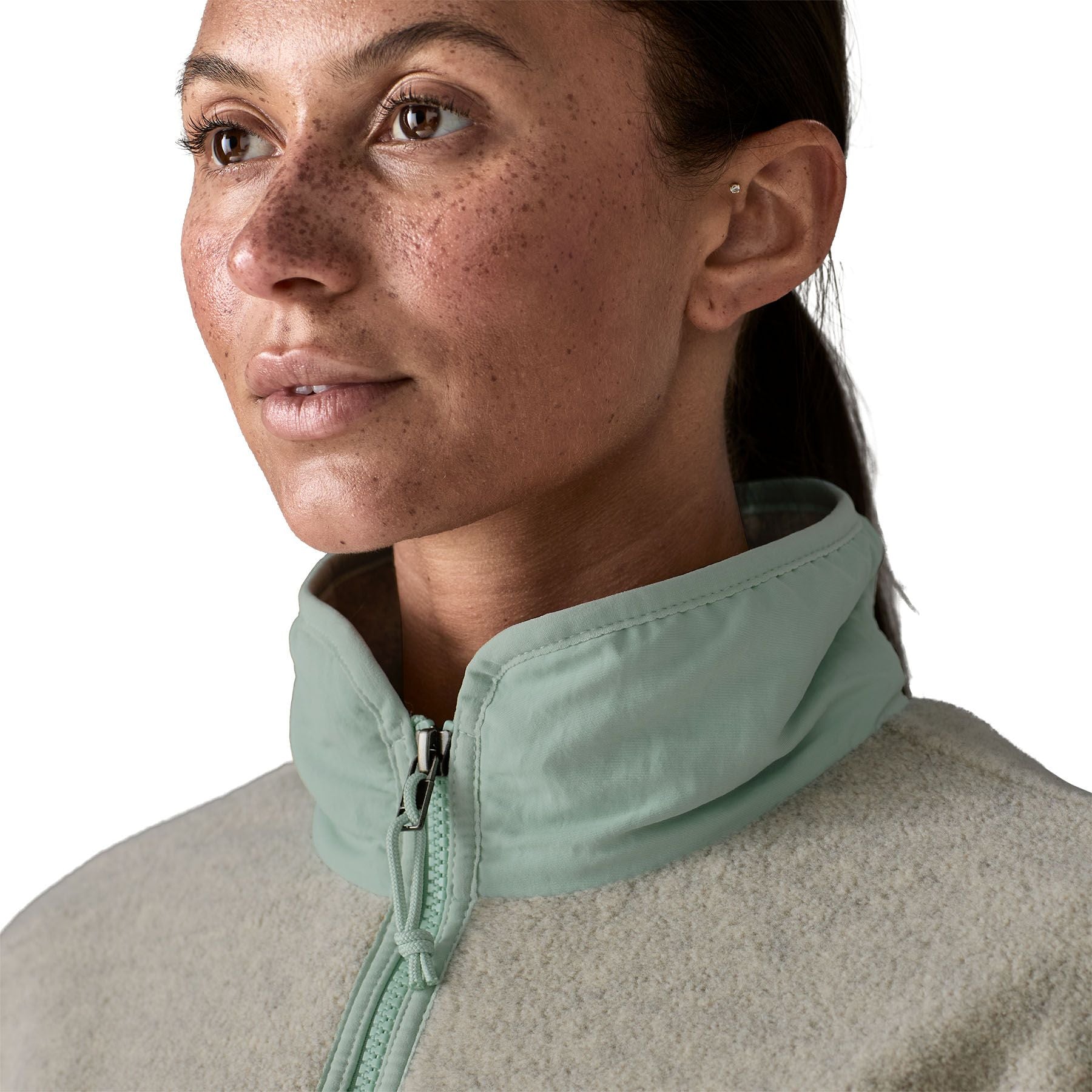 Patagonia Women's Synch Jacket Oatmeal Heather with Thin Ice Image 06