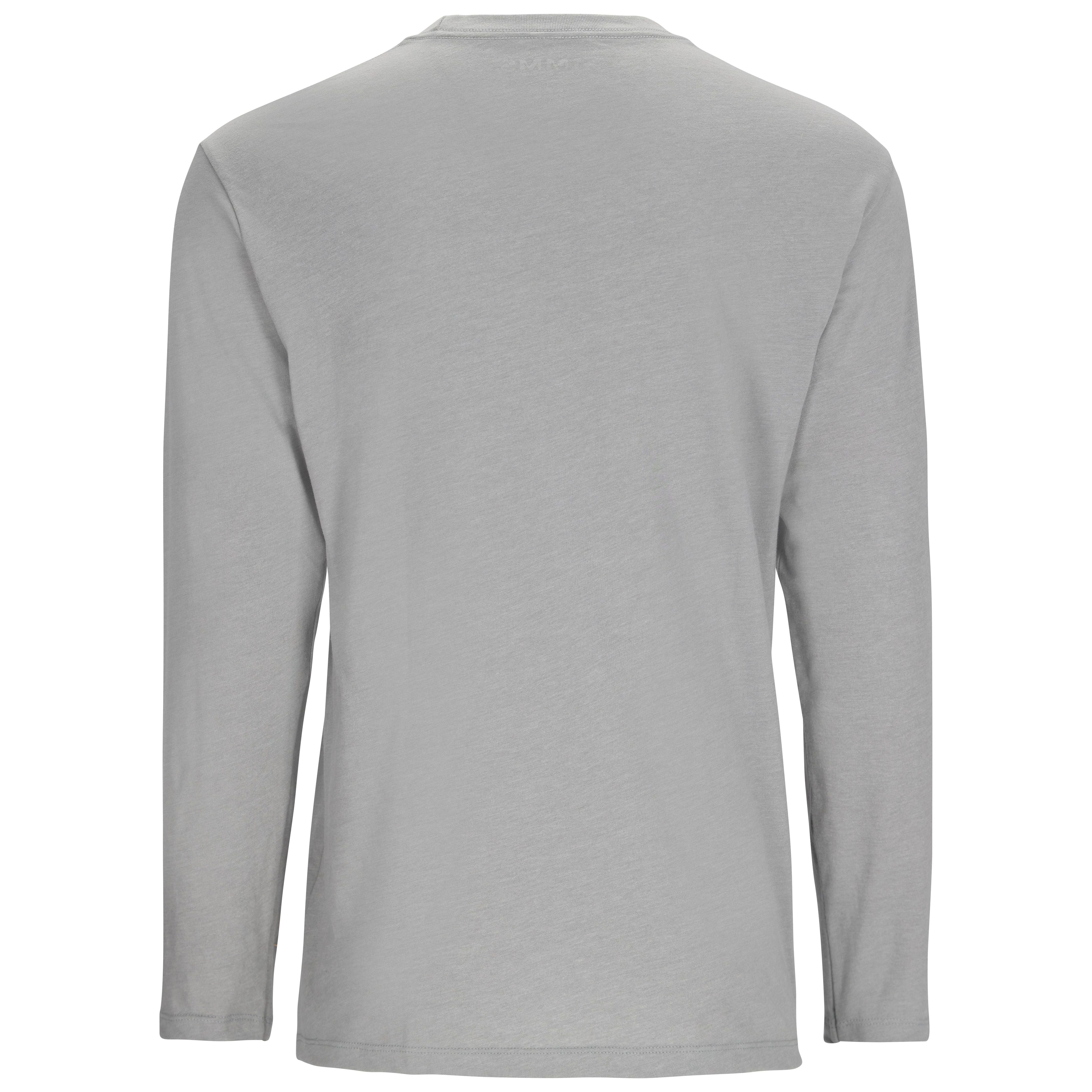 Simms Logo LS T-Shirt Cinder Heather Image 02