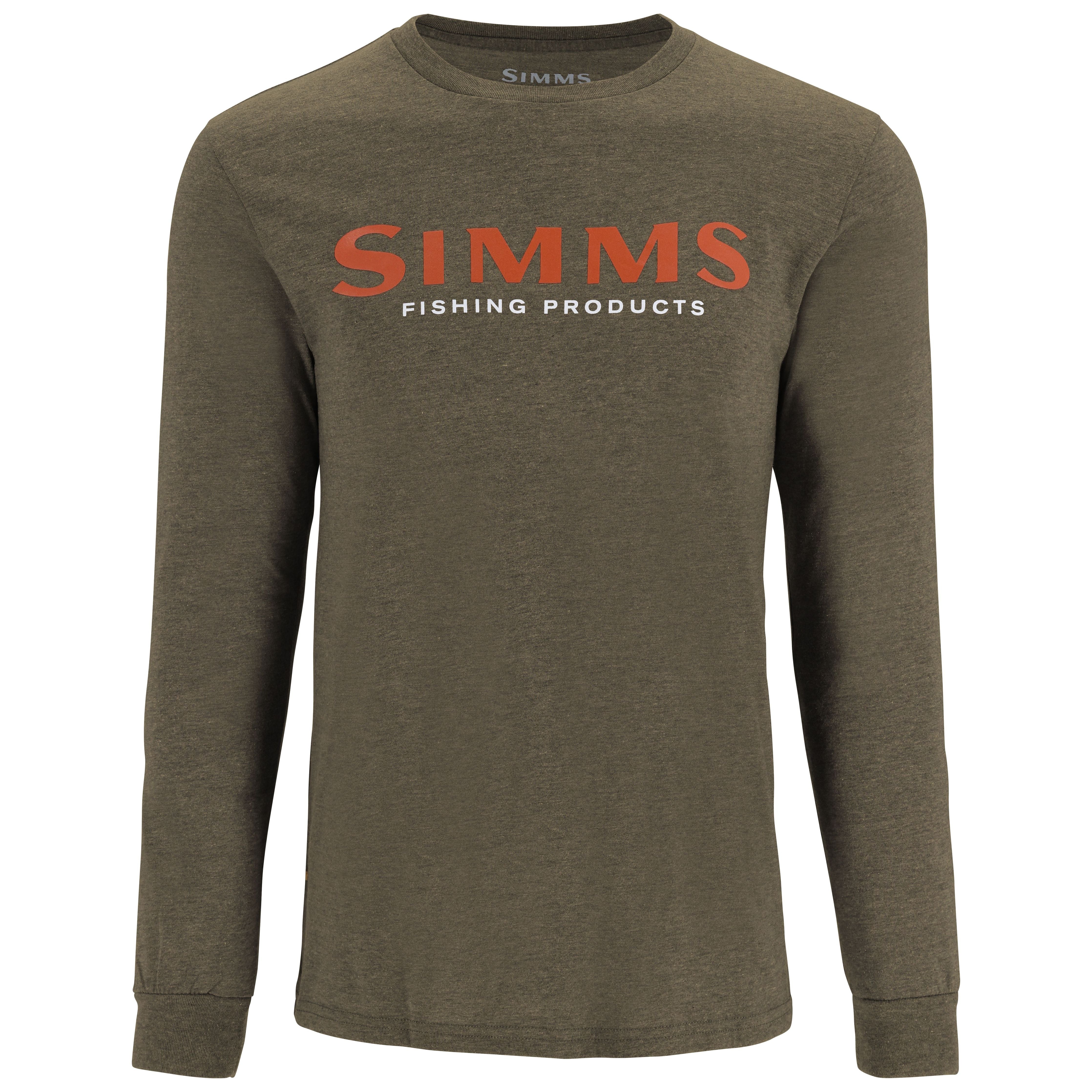Simms Men's Logo LS T-Shirt Loden Heather Image 01
