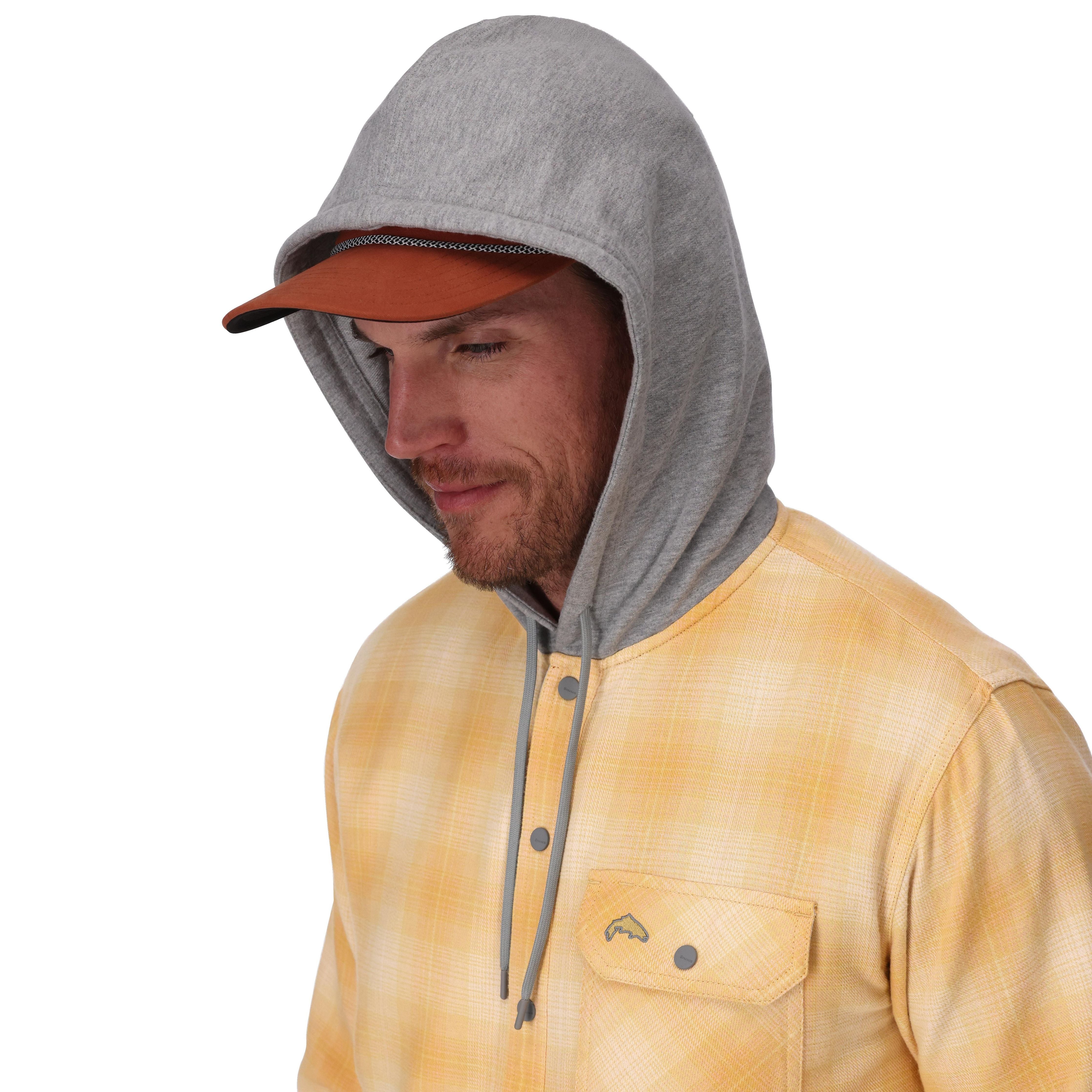 Simms Men's Santee Flannel Hoody Ely Plaid: Baltic Amber Image 04