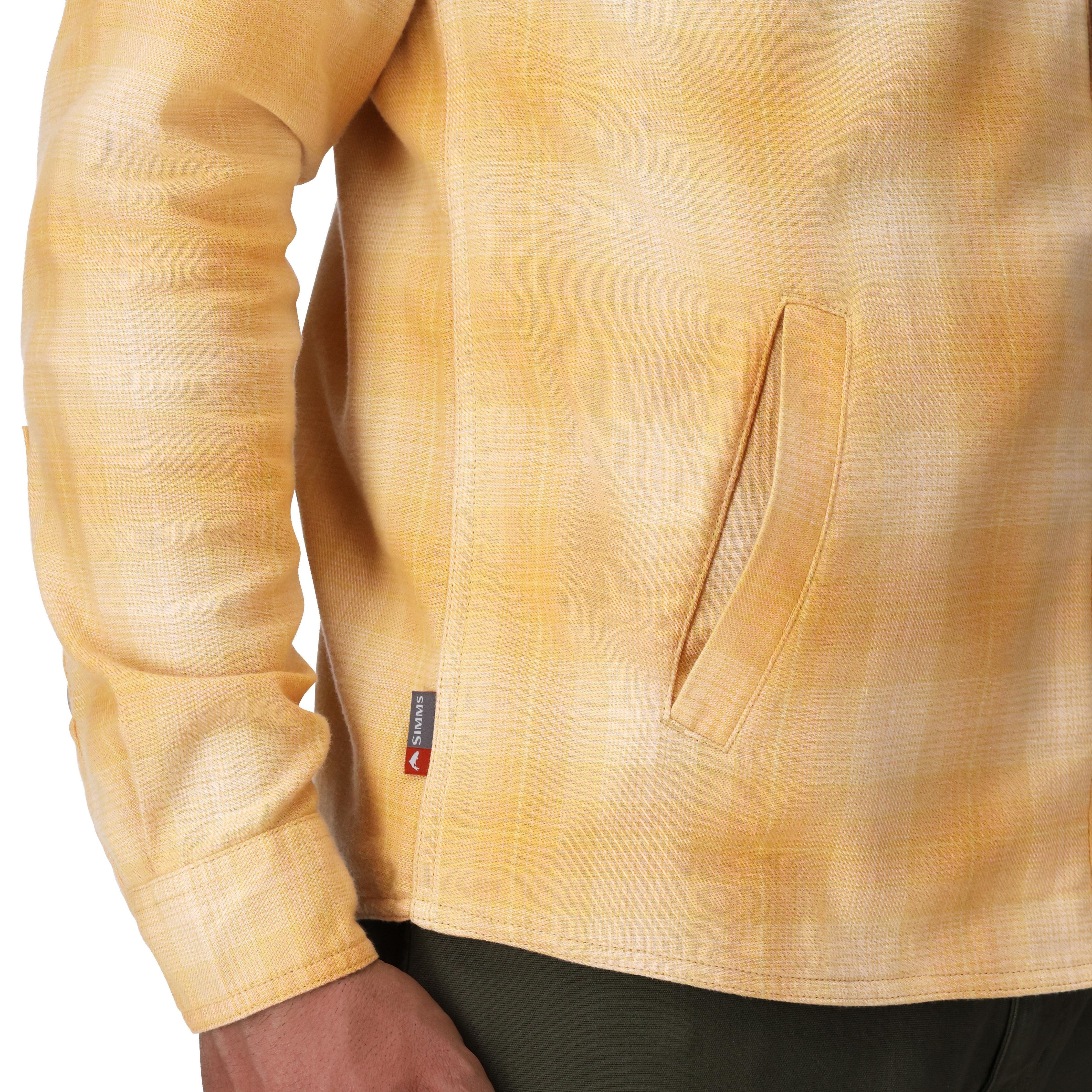 Simms Men's Santee Flannel Hoody Ely Plaid: Baltic Amber Image 05