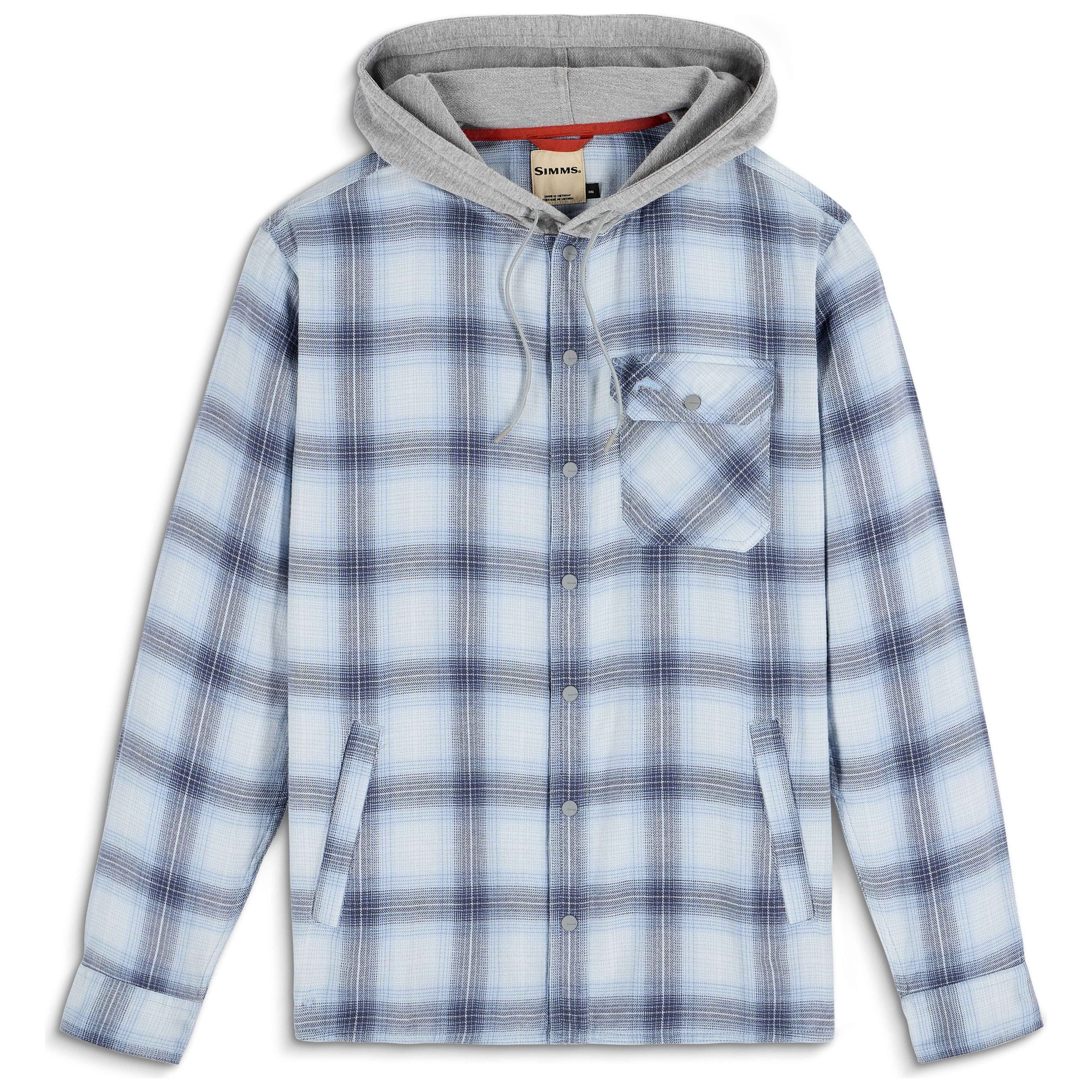 Simms Men's Santee Flannel Hoody Ely Plaid: Bimini Image 01