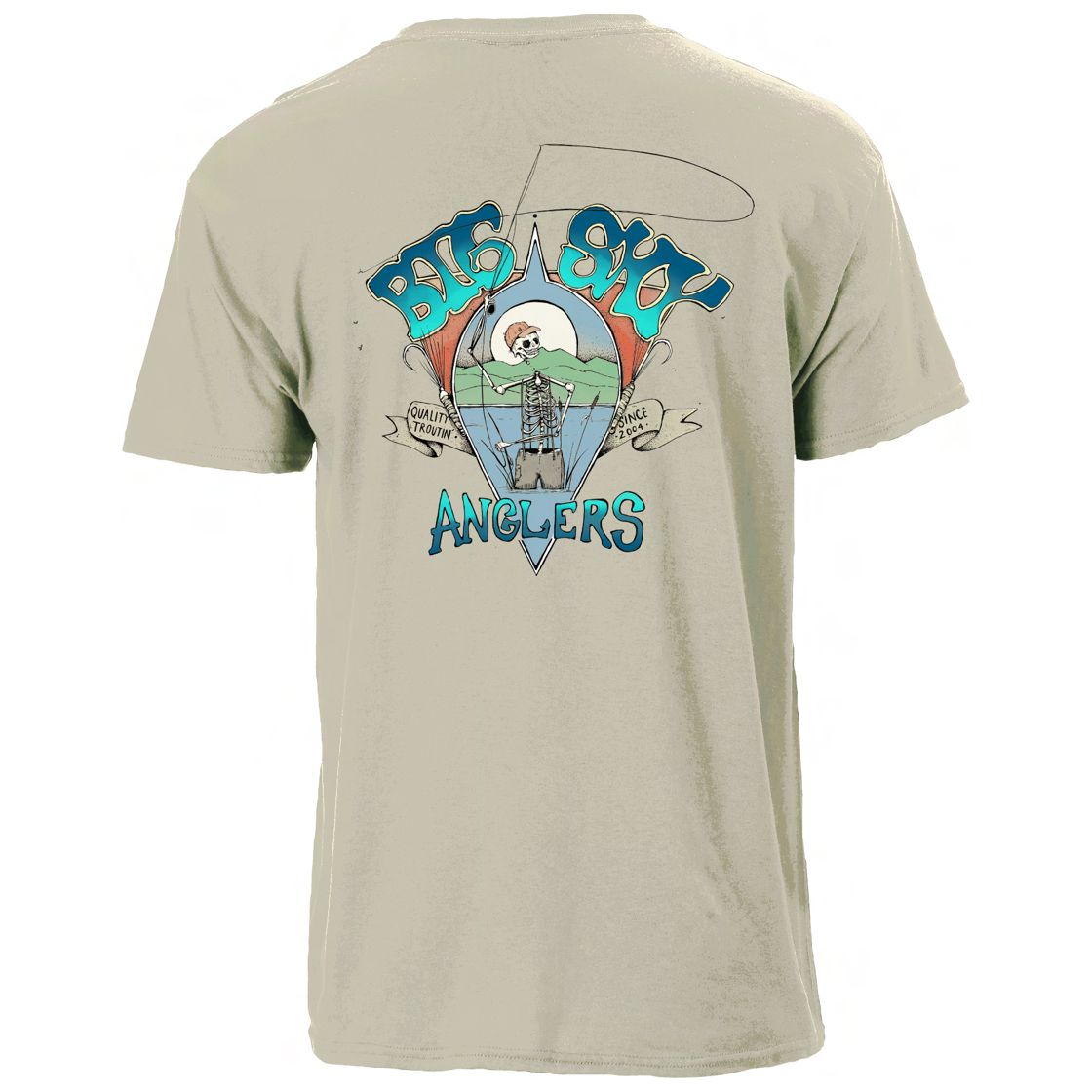 Big Sky Anglers Dead Angler T-Shirt Sand Image 01