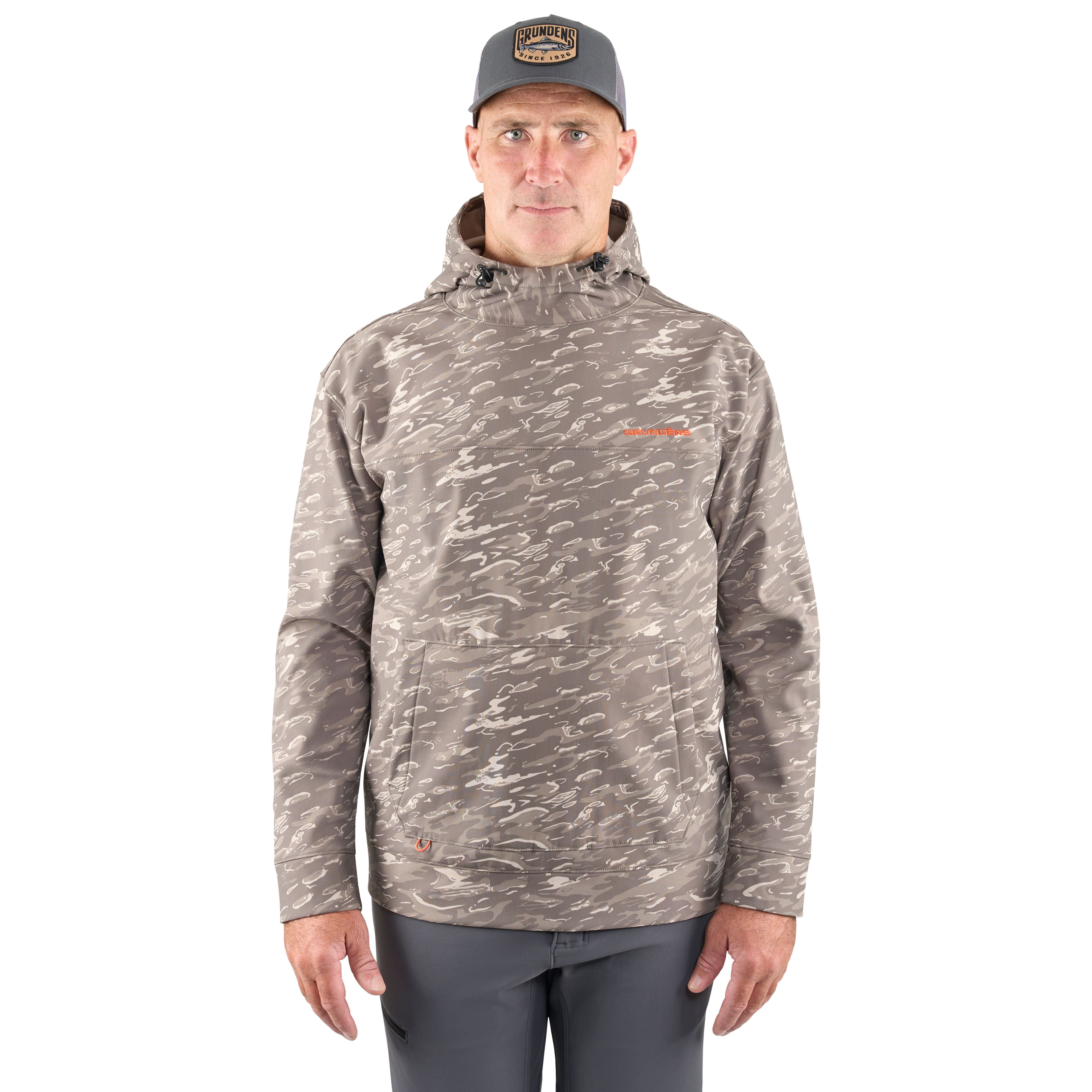 Grundens Men's Kryall Hoodie Stone Liquid Camo Image 02