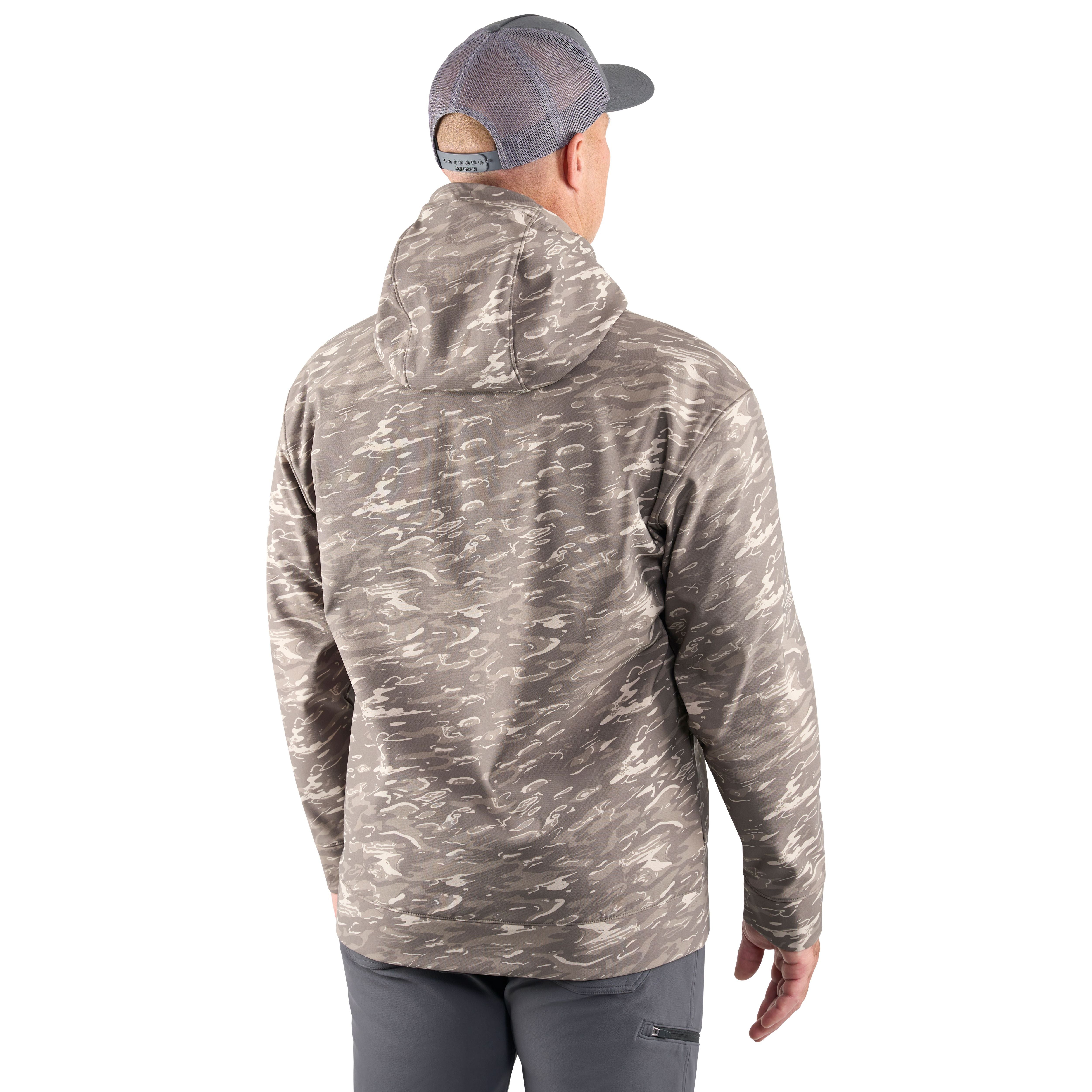 Grundens Men's Kryall Hoodie Stone Liquid Camo Image 04