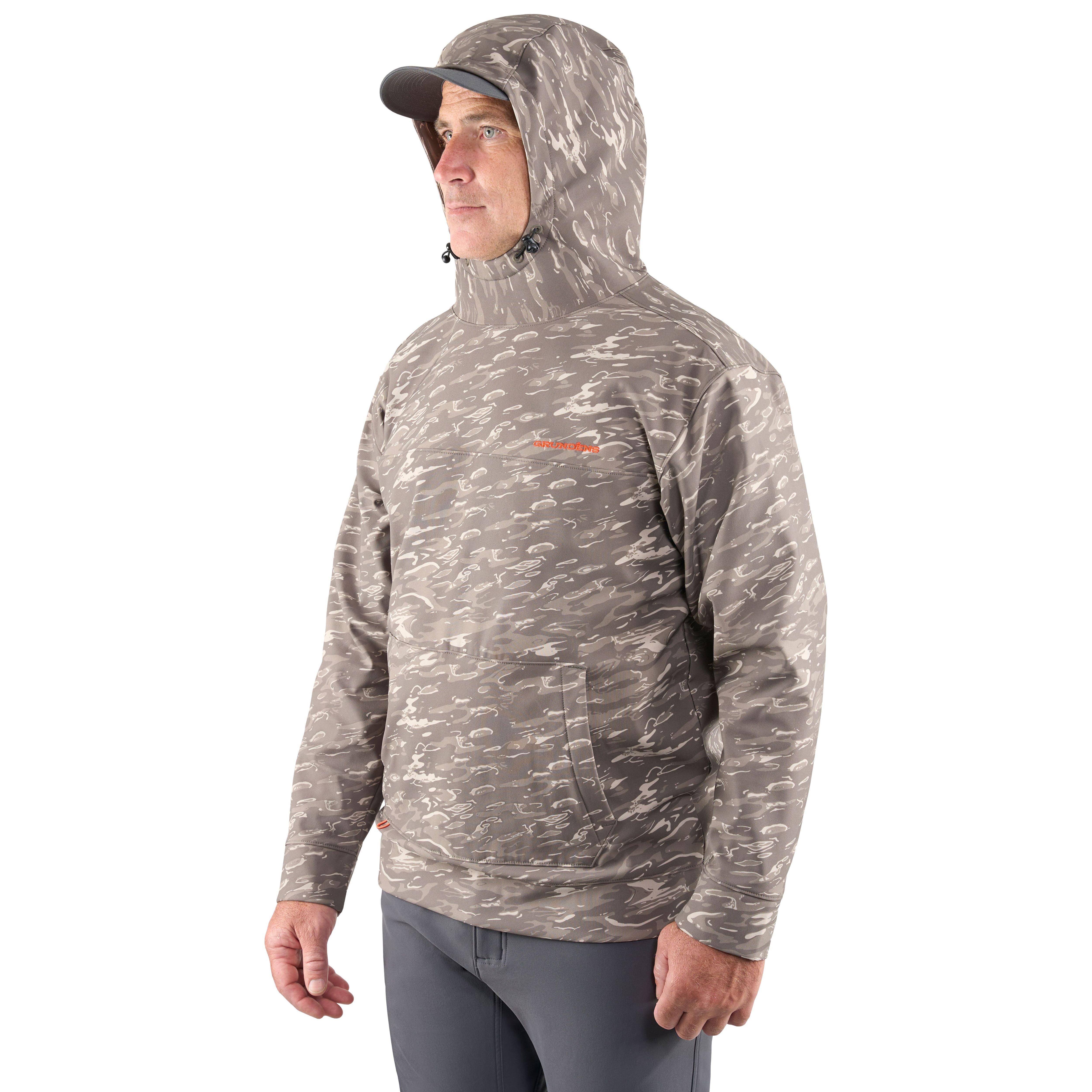 Grundens Men's Kryall Hoodie Stone Liquid Camo Image 05